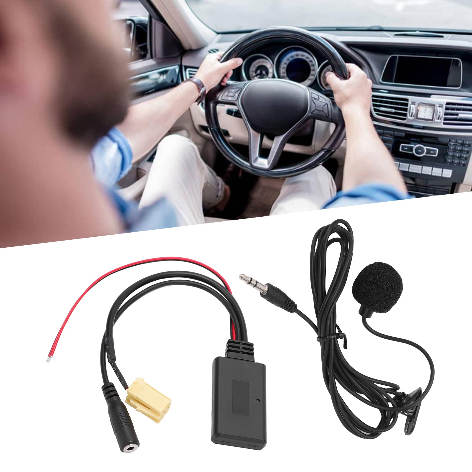 Bluetooth 5.0 Car AUX Adapter with Handsfree Microphone - Wired Music Receiver Kit for Fiat Grande Punto - Upgrade Your Car Audio for Hands-Free Calls & Wireless Streaming (Perfect for Commuting, Road Trips & Daily Driving)