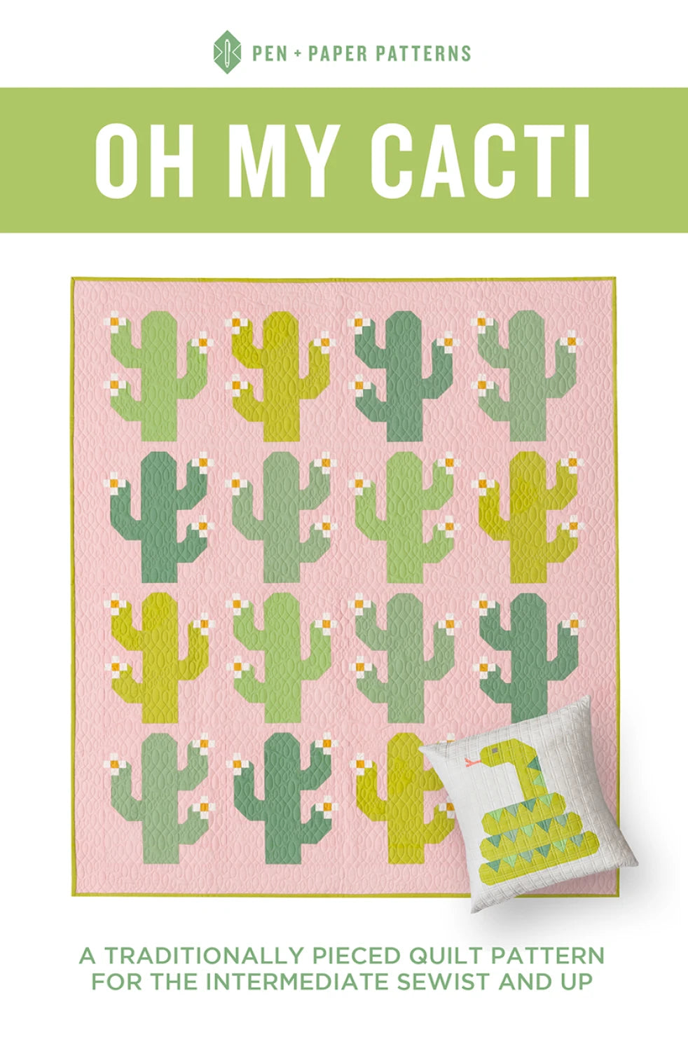 Oh My Cacti Quilt Pattern PDF - DIY Cactus Themed Quilting Guide for Beginners | Perfect for Home Decor, Baby Blankets & Craft Projects