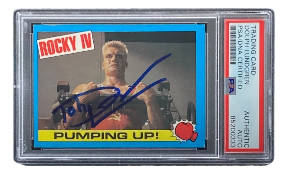 Dolph Lundgren Autographed 1985 Topps #32 Rocky IV Ivan Drago Trading Card - PSA/DNA Certified - Collectible Memorabilia for Movie Fans & Sports Card Enthusiasts
