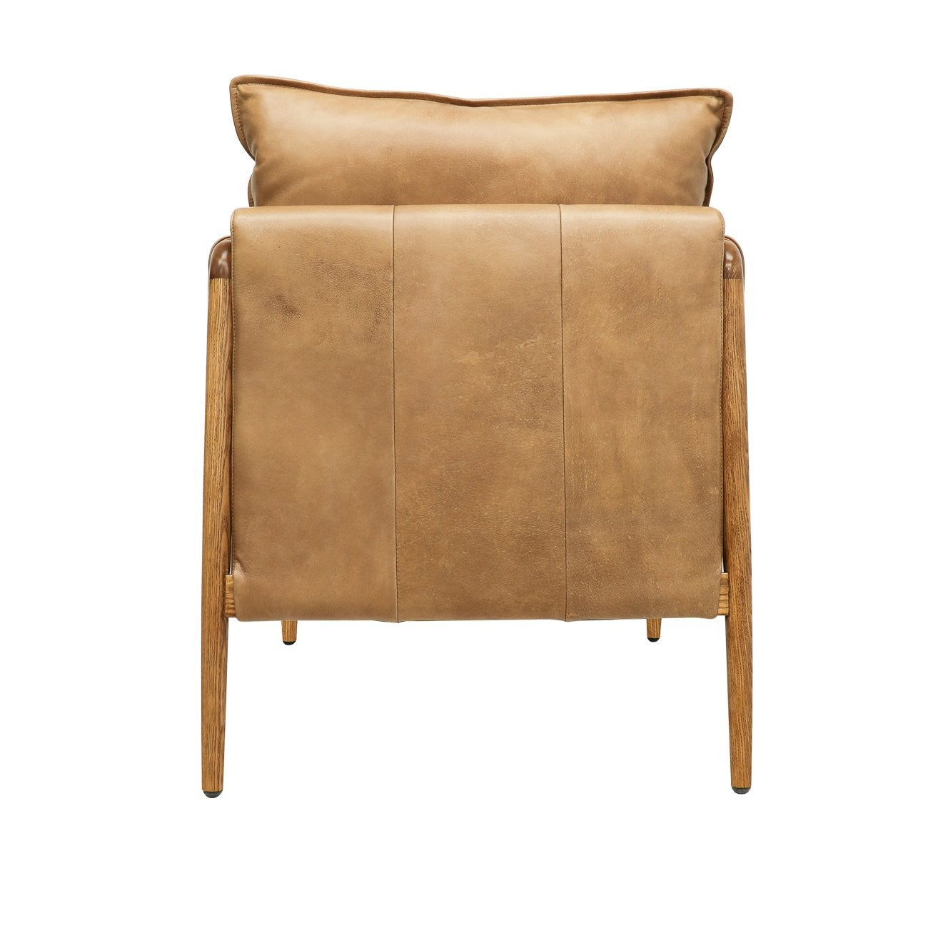 Premium Genuine Leather Armchair - Handcrafted Tan Brown Recliner for Living Room, Office & Lounge - Comfortable Modern Furniture with High Back Support