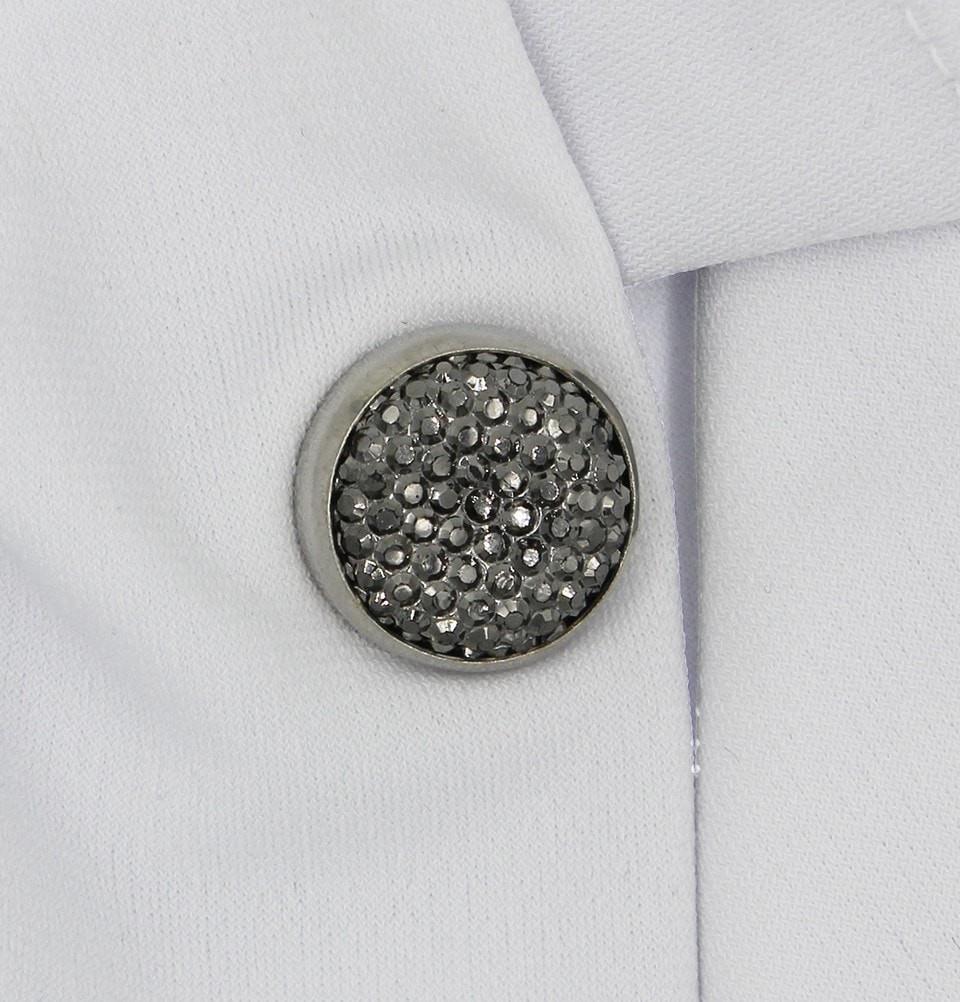 Elegant Dark Grey Bejeweled Magnetic Hijab Pin - Secure & Stylish Headscarf Accessory for Muslim Women | Perfect for Daily Wear, Special Occasions & Modest Fashion