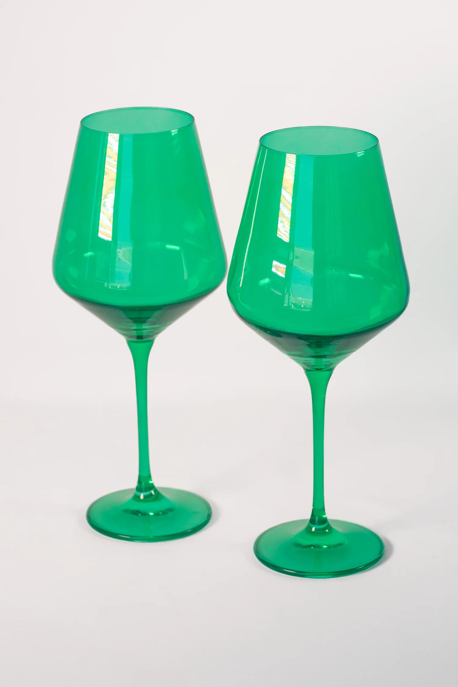 Elegant Estelle Colored Glass Wine Glasses Set of 2 - Perfect for Dinner Parties, Romantic Dates & Home Entertaining
