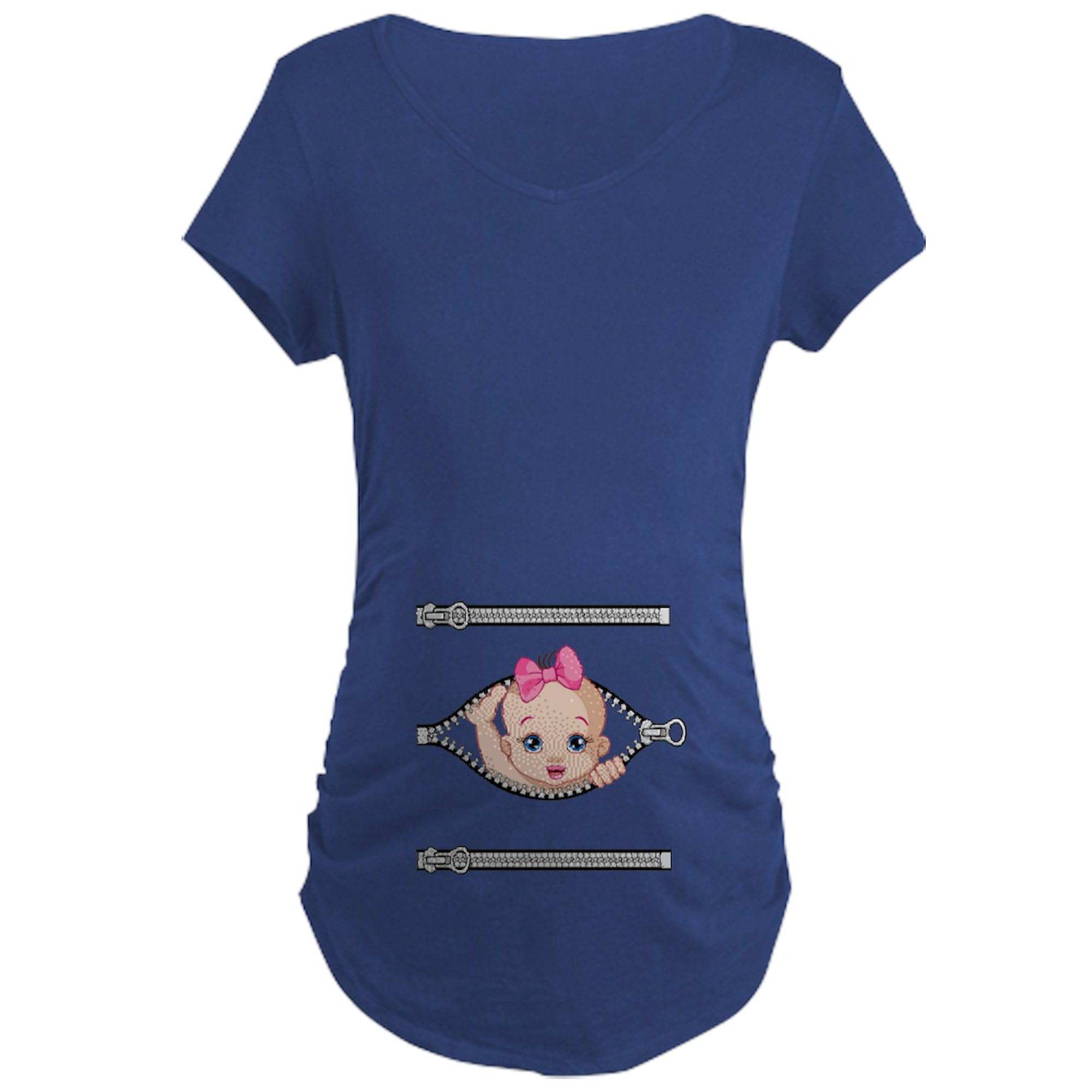 Funny Maternity T-Shirt for Women - Stretchy Ruched Side Design | Perfect for Pregnancy Announcements, Baby Showers & Maternity Photos