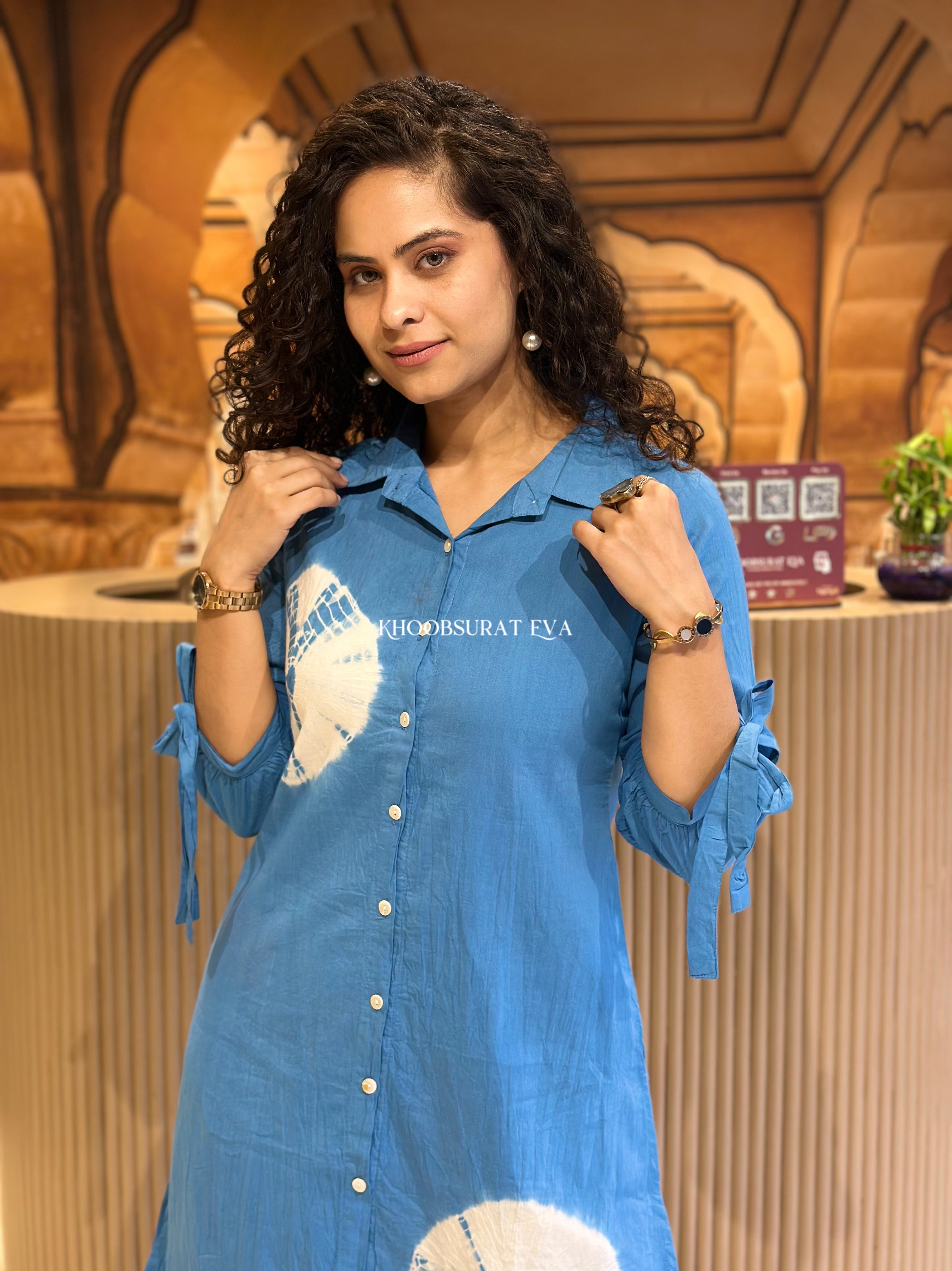 Rajasthan Culture Blue Coord Set - Traditional Indian Ethnic Outfit for Women | Perfect for Festivals, Weddings & Cultural Events