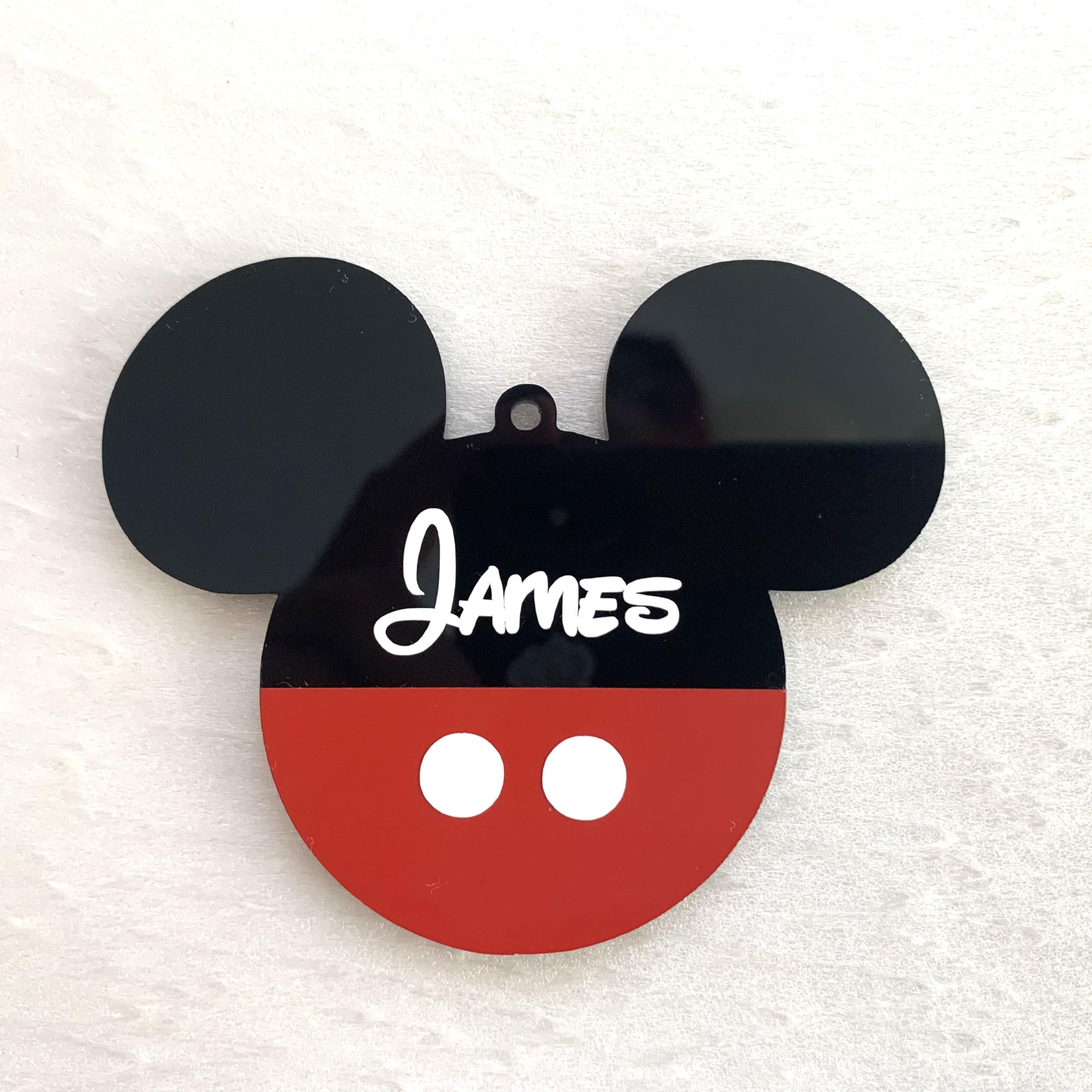 Personalized Mickey Mouse & Minnie Mouse Christmas Ornament - Custom Disney Name Acrylic Hanging Bauble - Handmade Disney Cruise Gift for Disneyland Lovers - Perfect for 2024 Holiday Decor & Disney Themed Party Favors