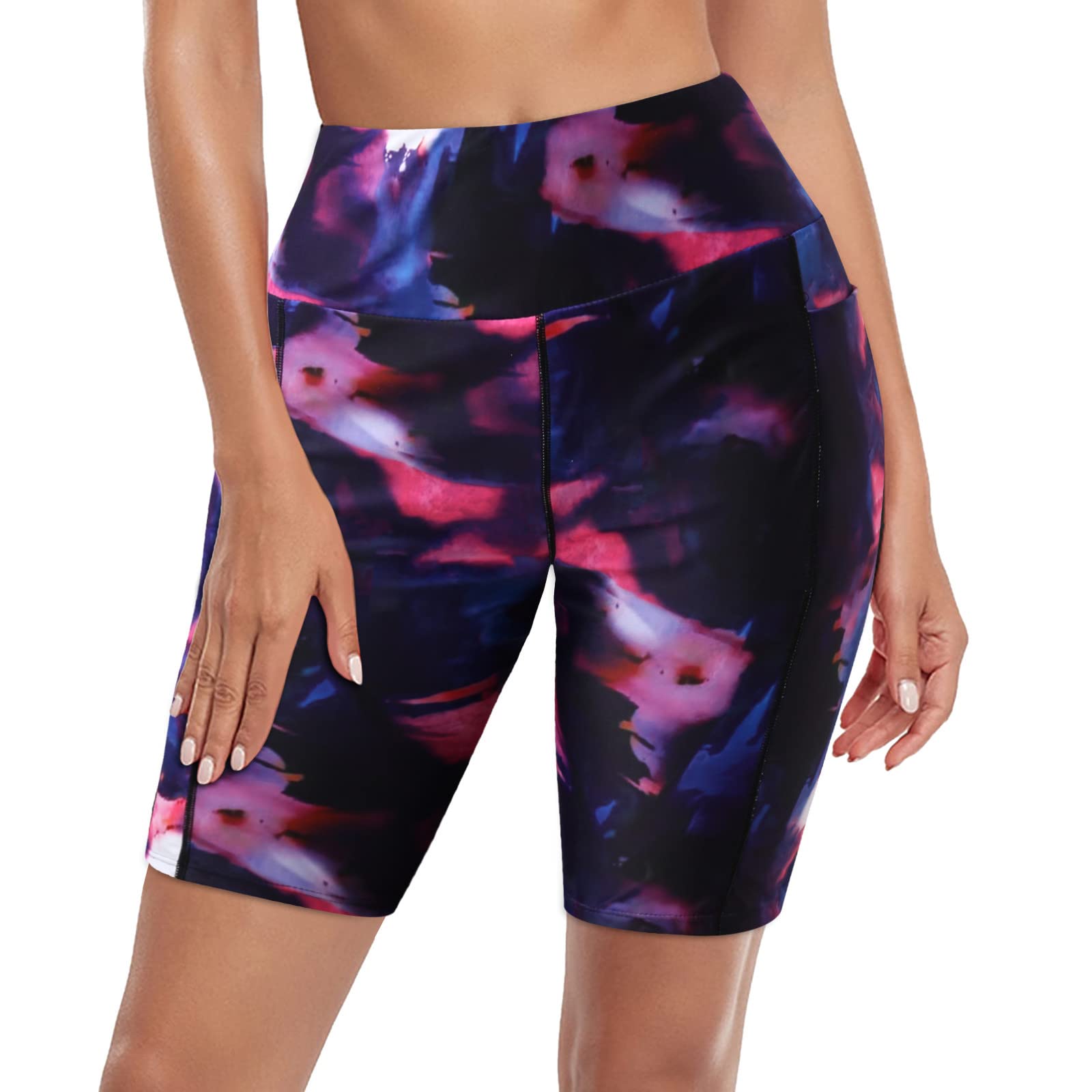 Plus Size Women's High Waist Swim Shorts - Flattering Tummy Control Board Shorts with Stylish Prints | Perfect for Beach, Pool & Water Sports