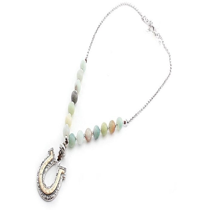 Horseshoe & Semi-Precious Stone Necklace Set - Elegant Bohemian Jewelry for Women | Perfect for Everyday Wear, Gifts & Spiritual Protection