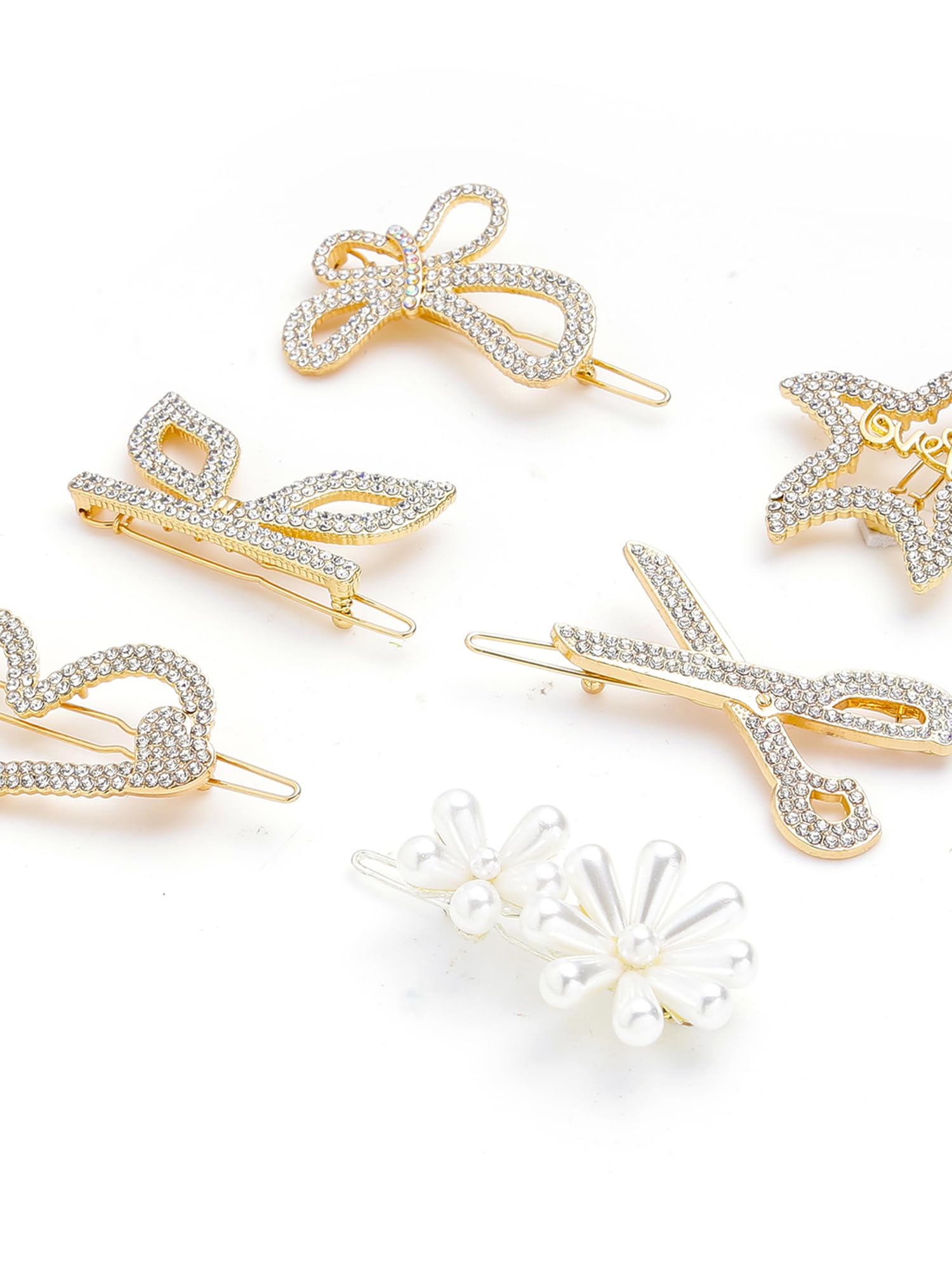 Golden Star Bow Hair Clips for Women & Girls - 5PCS Yellow Alligator Hair Clips with Chimes - Hair Accessories for Women, Girls, Teens - Perfect for School, Parties, Weddings & Daily Styling