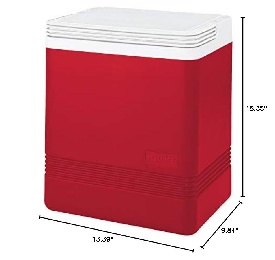 Igloo 24 Can Legend Cooler - Red (32608) | Portable Outdoor Cooler for Camping, Beach, Picnics & Tailgating | Keeps Drinks Cold for Hours