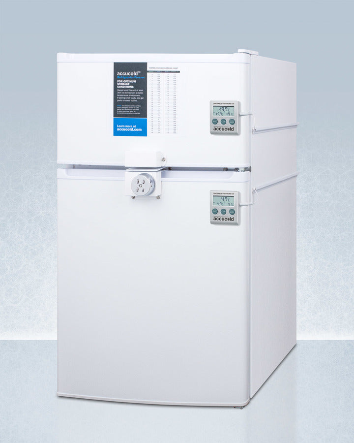 Accucold 19-Inch Wide Compact Refrigerator Freezer - CP351WLLF2PLUS2 - Perfect for Dorm, Office, or Small Apartment Use