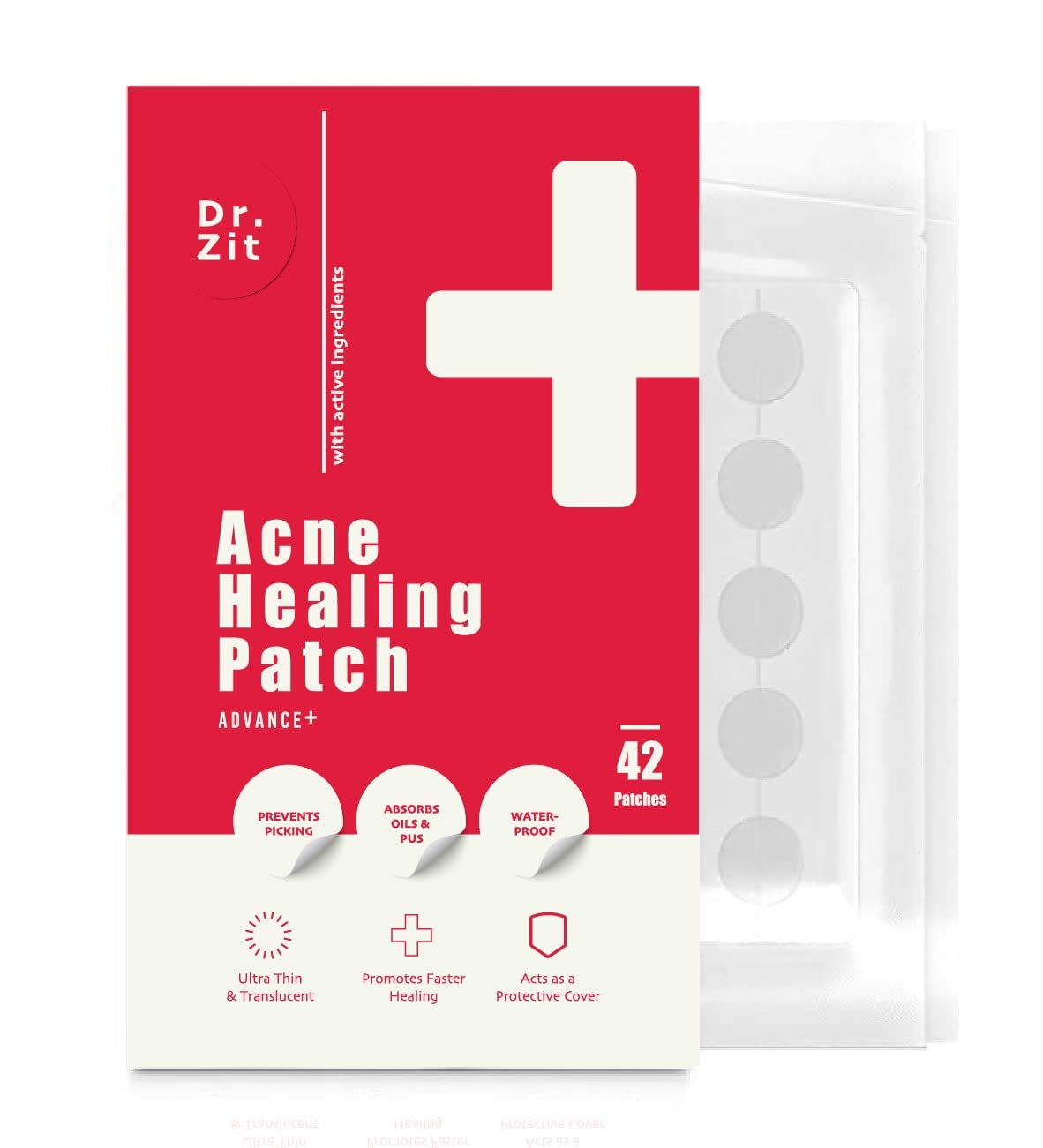 Dr. Zit Spot Patch - Hydrocolloid Acne Pimple Patches (42 Dots, 3 Sizes) for Blemish Treatment | Korean Made Sterilized | Perfect for Overnight Acne Care & On-the-Go Skin Rescue