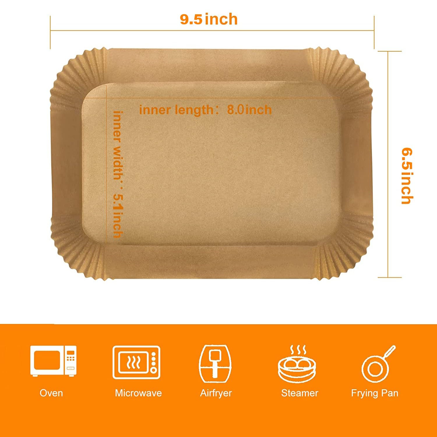 100 Pcs Disposable Non-Stick Air Fryer Liners - Compatible with Ninja DZ201, DZ401, DZ550, Cosori, Chefman & Dual Air Fryers - Perfect for Healthy Cooking & Easy Cleanup