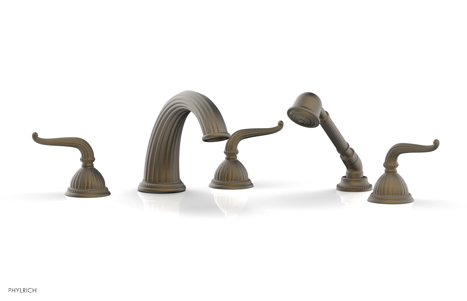 GEORGIAN & BARCELONA Deck Mounted Bathtub Faucet Set with Hand Shower and Lever Handles K2141P1 - Perfect for Modern Bathroom Renovations and Spa-Like Shower Experiences