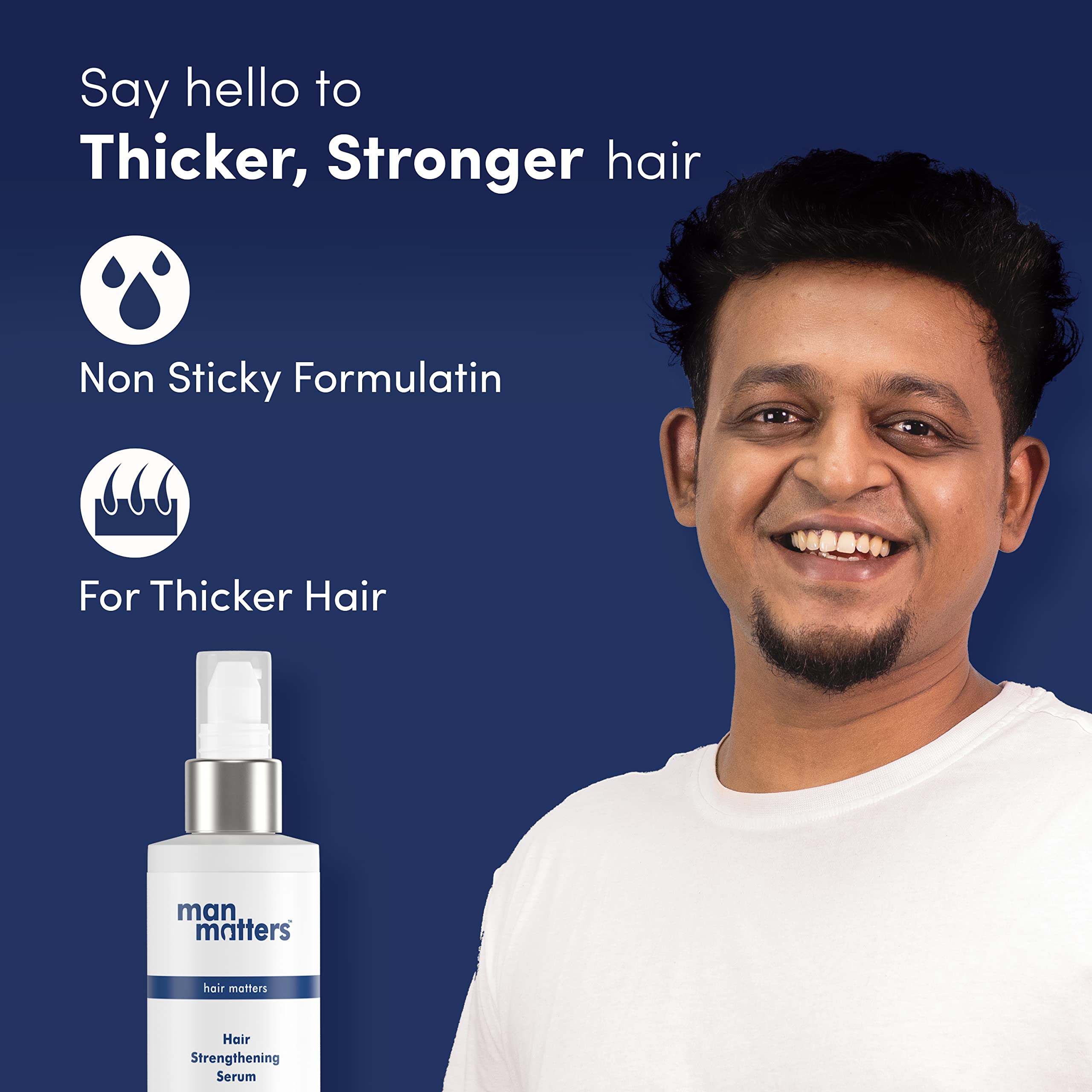 Man Matters Hair Serum for Men - 90 mL with Jojoba & Argan Oil | Frizz-Free, Silky & Shiny Hair Treatment | Non-Sticky Formula for Instant Smoothness | Perfect for Daily Styling & Special Occasions