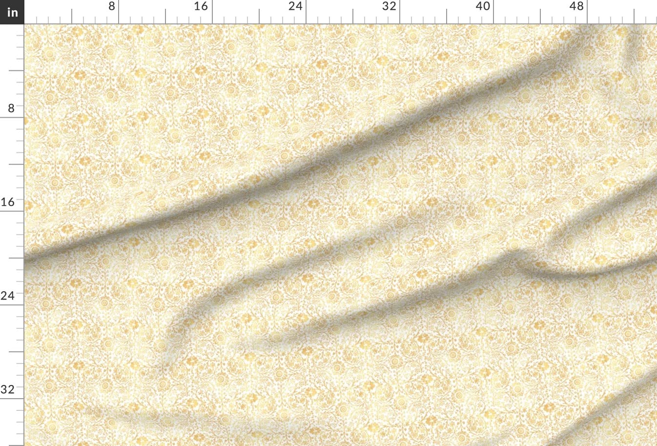 Gold Floral Boho Bohemian Damask Printed Minky Fabric by The Yard - Soft & Luxurious for Sewing Baby Blankets, Quilt Backing, Plush Toys - Perfect for DIY Crafts, Home Decor & Nursery Projects