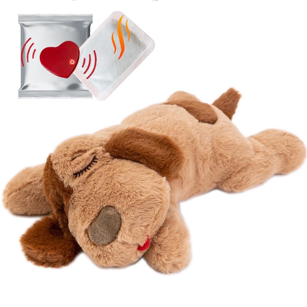 iHeartDogs Heartbeat Puppy Toy - Soothing Comfort Cuddler Pillow for Anxious Dogs - Calming Anxiety Relief Toy for Puppies - Perfect for Separation Anxiety, Travel, and Bedtime Comfort