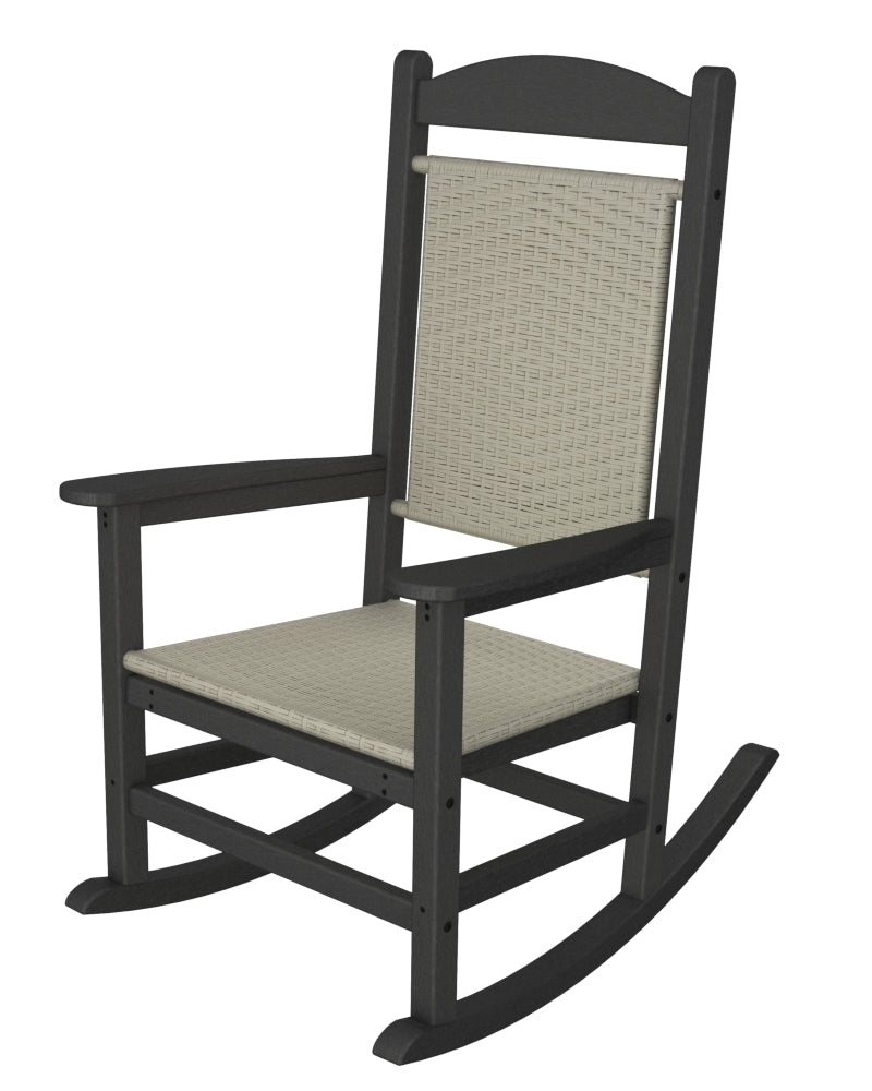 POLYWOOD Presidential Woven Rocker - All-Weather Outdoor Rocking Chair with UV Protection | Perfect for Patio, Porch, Garden & Poolside Relaxation