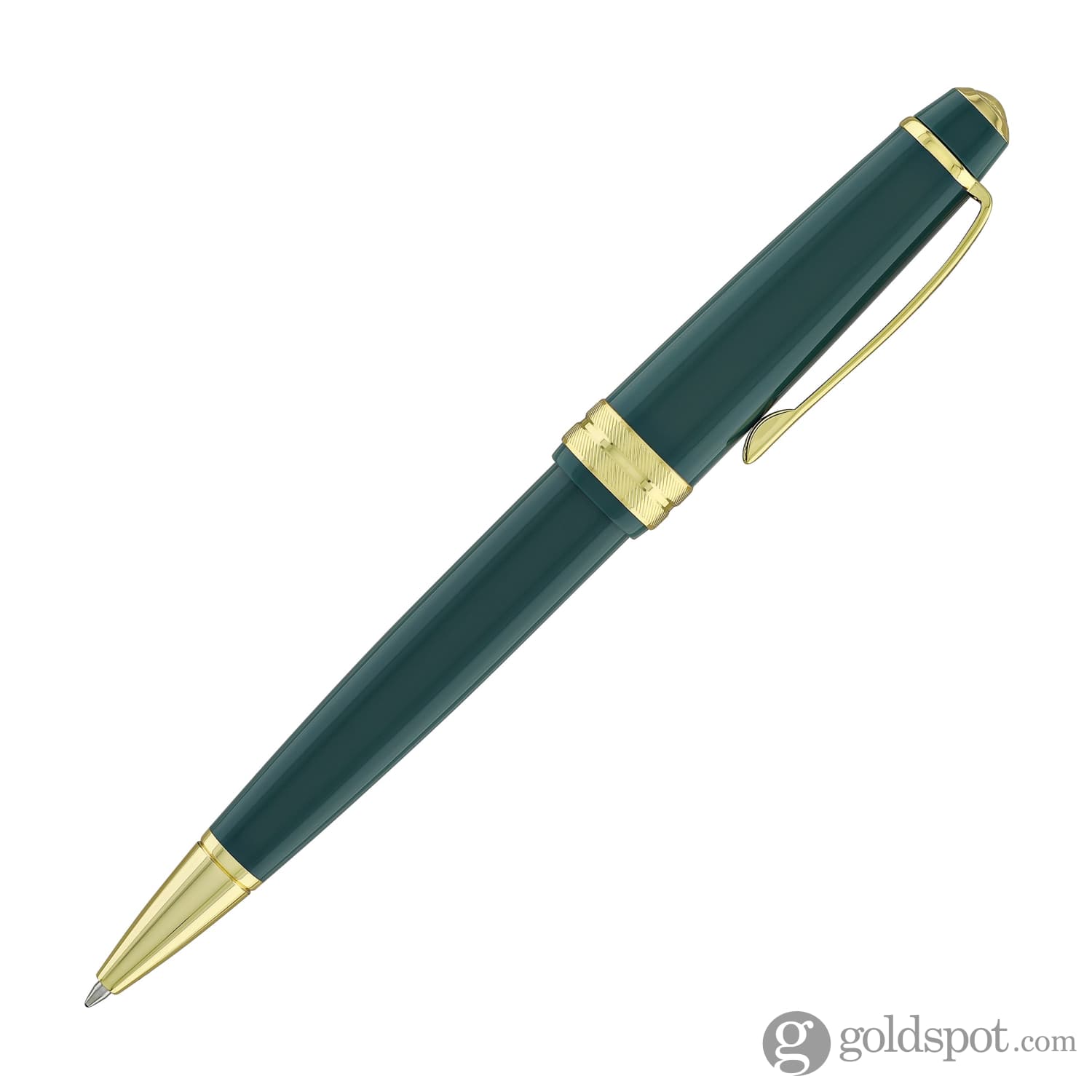 Premium Cross Bailey Light Ballpoint Pen - Glossy Green Resin with Gold Trim for Office, School & Gift Giving