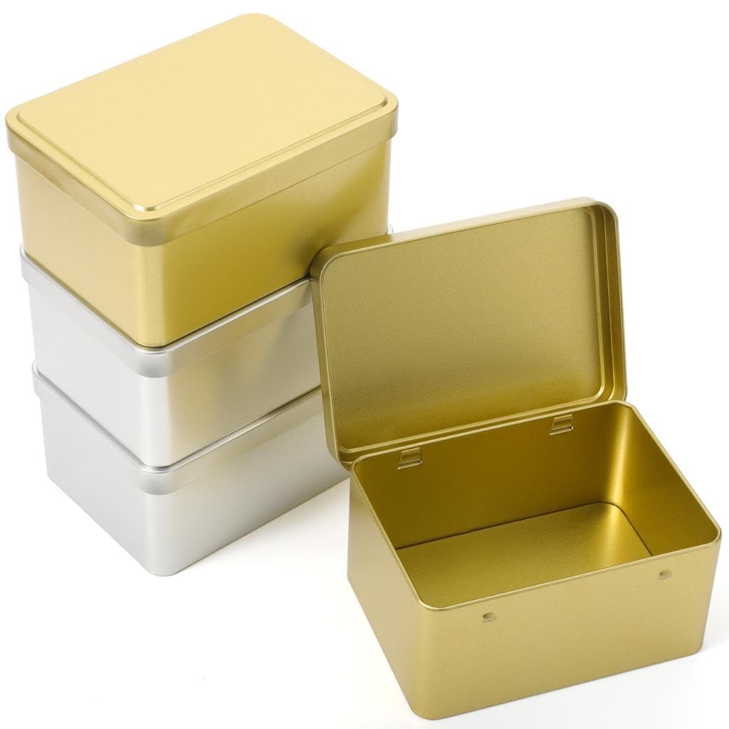 Premium Square Metal Cookie Tin with Lid - 4.9