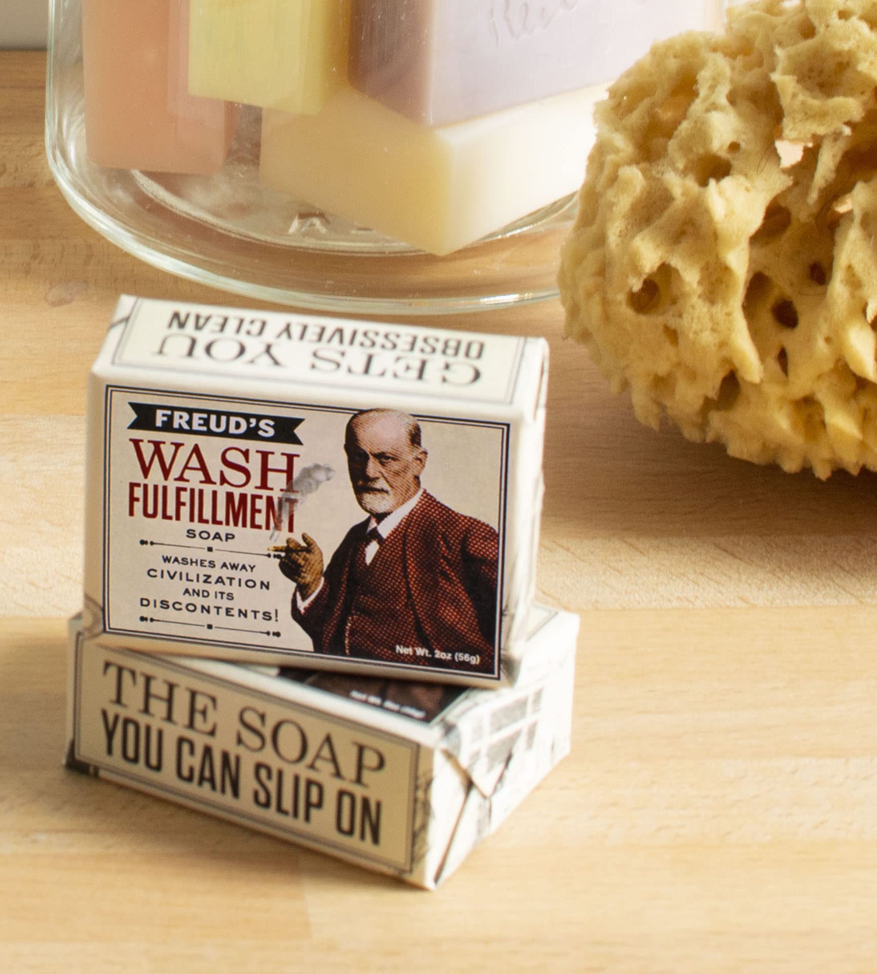 Freud Wash Fulfillment Soap - 2oz Travel Size Guest Bar | Made in USA | Novelty Gift for Psychologists & Philosophy Lovers | Perfect for Home, Office & Travel Use