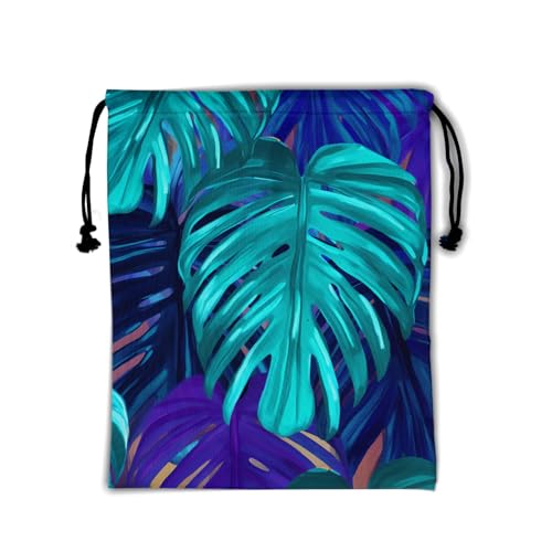 Green Purple Palm Leaf