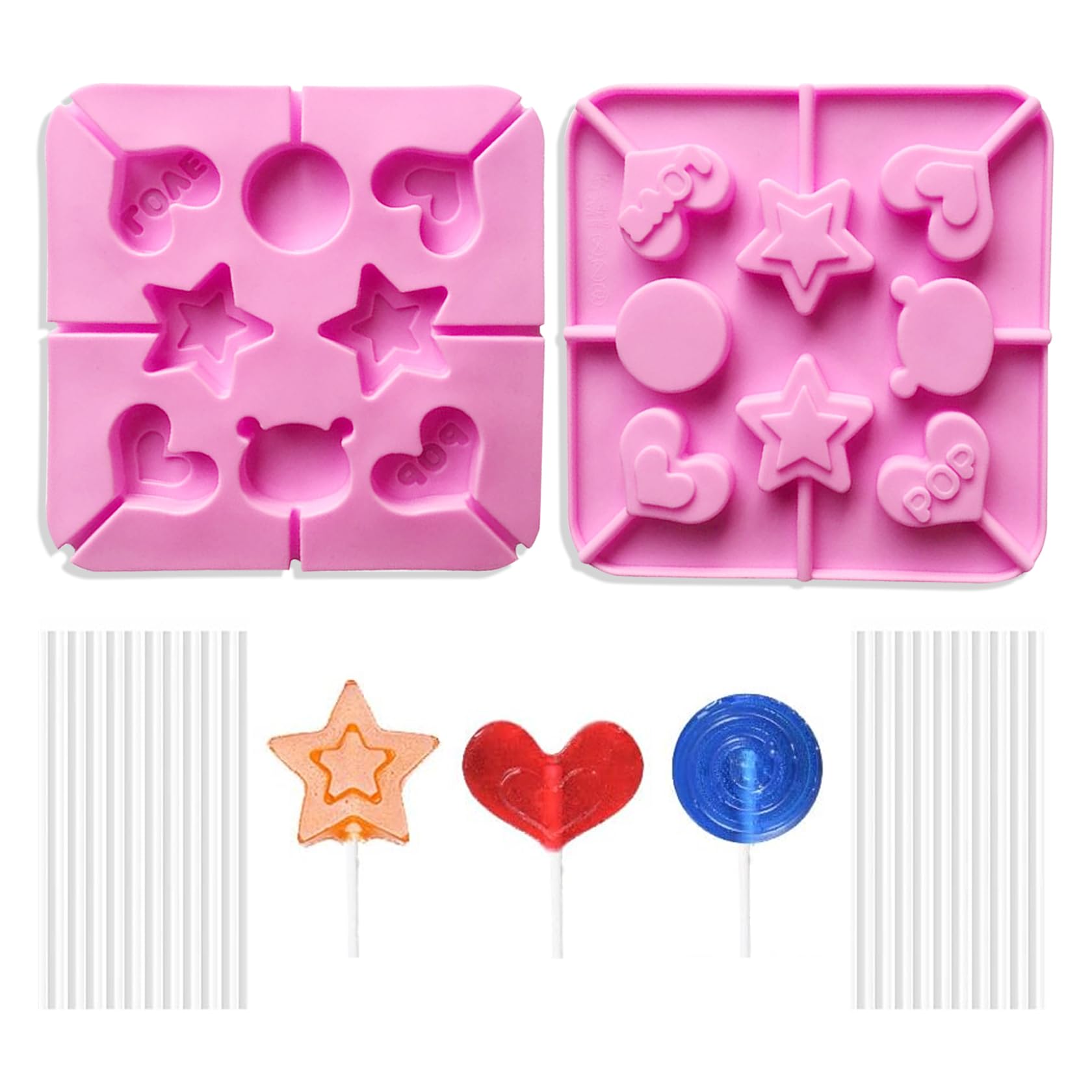 Premium Silicone Lollipop Molds Set - 8 Round Nonstick Candy Molds with 20 Sticks for DIY Hard Candies, Chocolates, Jellies & Baking - Perfect for Birthday Parties, Halloween Treats & Homemade Gifts