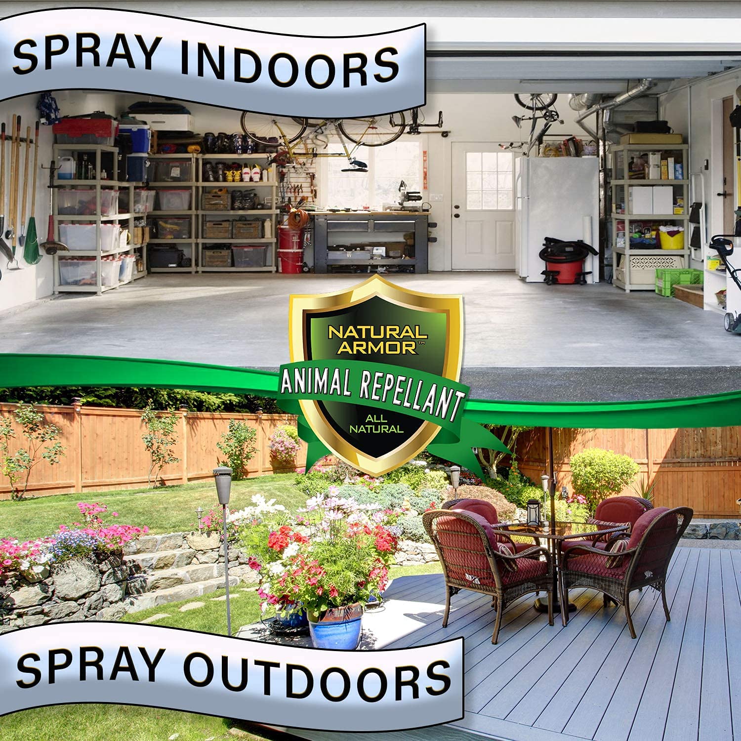 Natural Armor Peppermint Animal & Rodent Repellent Spray - 128 Fl Oz (1 Gallon) Refill Case of 4 | Powerful Skunk, Raccoon, Rat, Mouse & Deer Deterrent | Safe for Gardens, Lawns, Homes & Outdoor Use