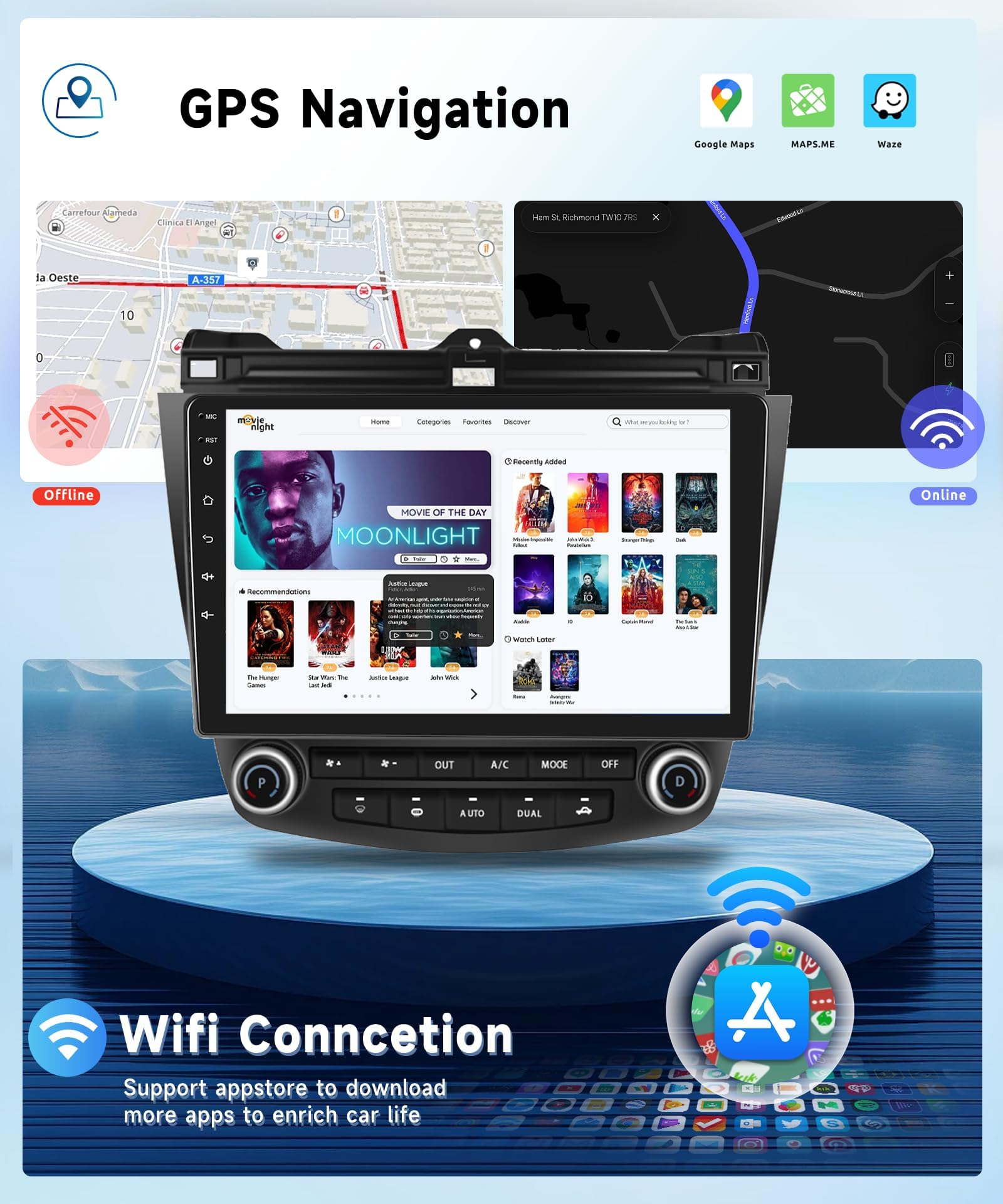 2003-2007 Honda Accord 7th Gen Android Car Stereo - 10.1