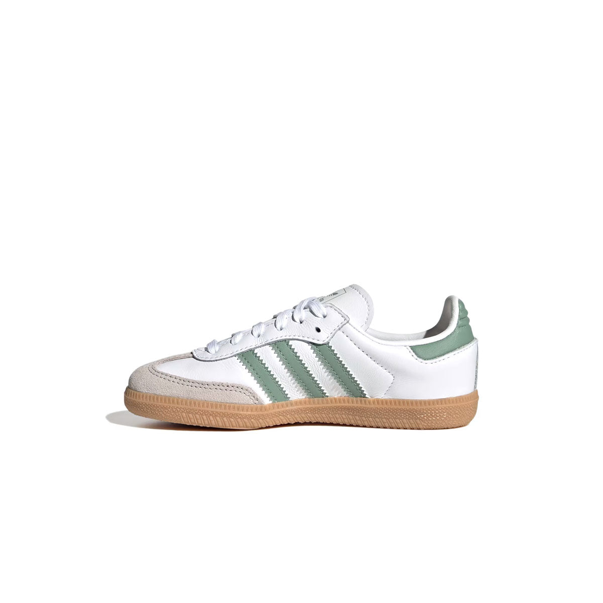 Kids Samba OG Sneakers - Cloud White Silver Green - Comfortable Lightweight Running Shoes for Boys & Girls - Perfect for School, Sports & Everyday Wear