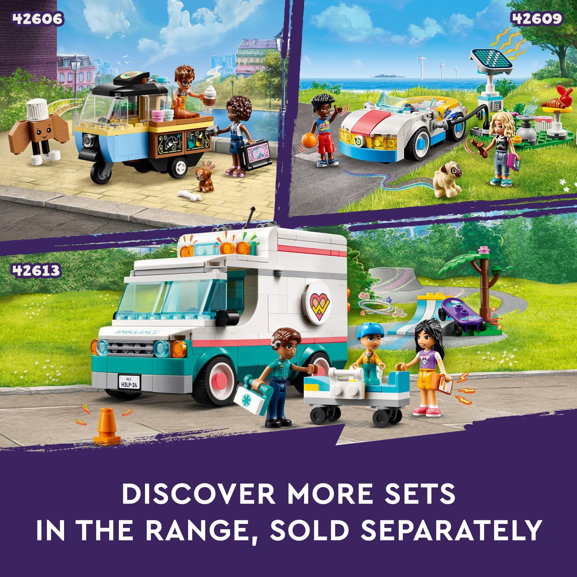 LEGO Friends Hot Dog Food Truck Toy Set with Mini Dolls & Cat Figure - Pretend Play Vehicle for Kids Ages 4+ (Model 42633) | Creative Building Kit for Girls & Boys | Birthday Gift Idea for Pretend Restaurant Play & Imaginative Fun