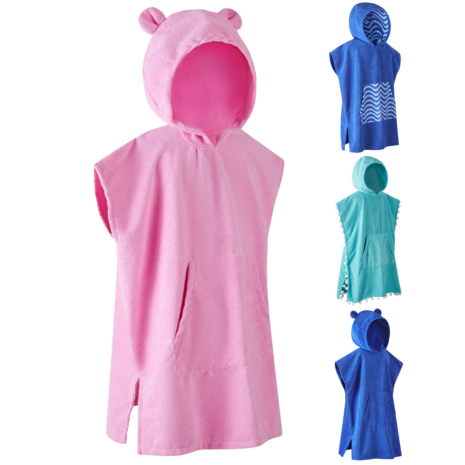 Kids Hooded Towel Poncho - Soft Microfiber Beach & Swim Changing Robe for Boys & Girls - Perfect for Pool, Beach, Surfing and After Bath Wrap