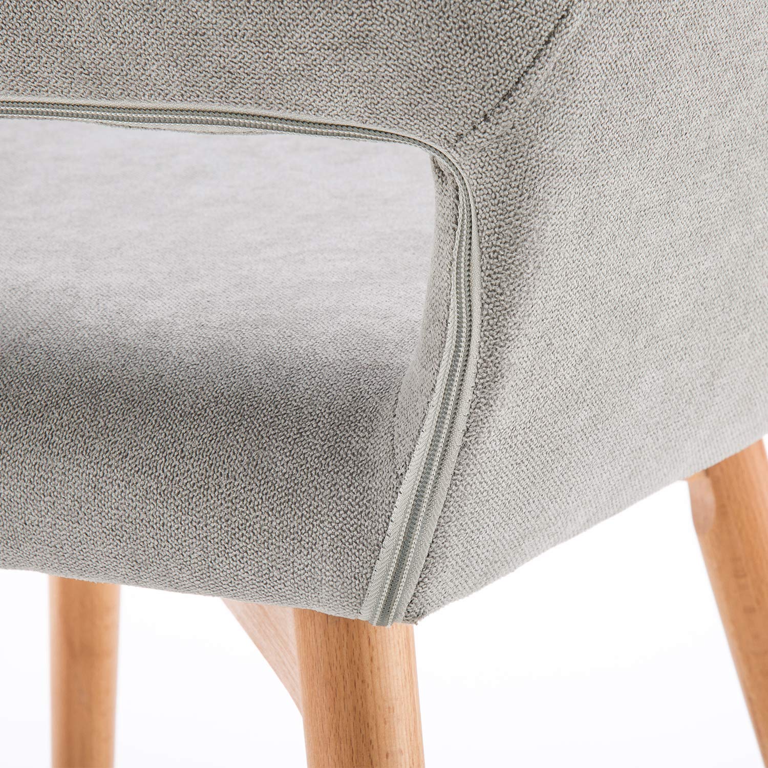 Modern Dining Chairs Set of 1 - Solid Wood Legs Kitchen & Accent Chair for Living Room, Dining Room, Club or Guest Seating (Gray) - Perfect for Home Decor, Restaurant, Cafe & Office Use