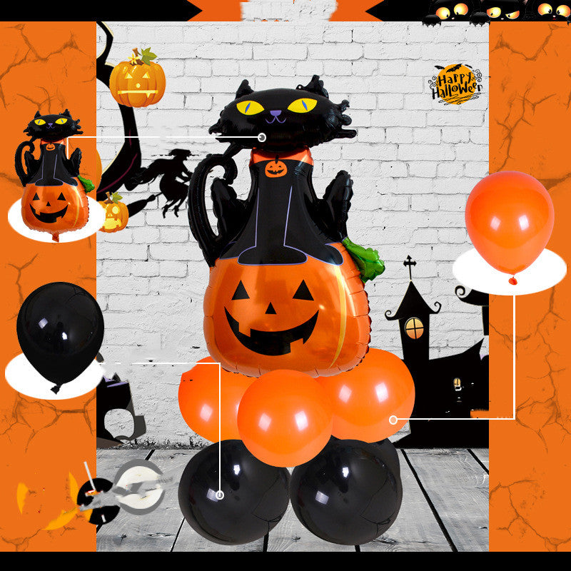 Halloween Balloon Set - Spooky Party Decorations for Halloween, Birthdays & Home Decor - Orange, Black & Purple Latex Balloons