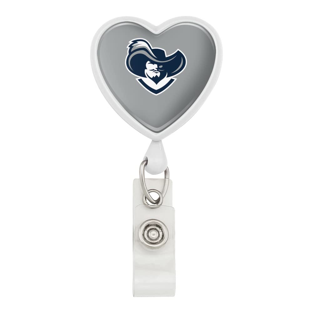 Xavier University Heart Logo Retractable Lanyard with Badge Holder - Perfect for ID Cards, Keys & School Events - Ideal for Students, Faculty & Campus Visitors