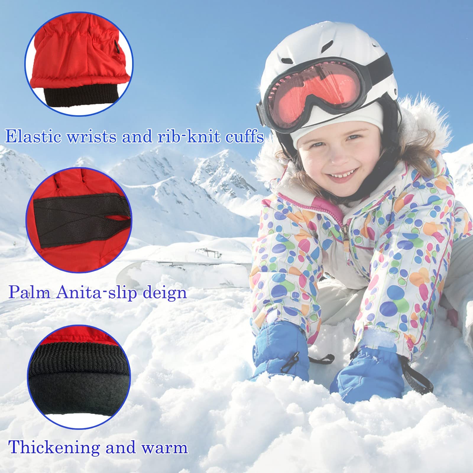 **Boys Winter Gloves - Waterproof & Windproof Ski Gloves for Cold Weather, Snowboarding, Ice Skating & Outdoor Activities**