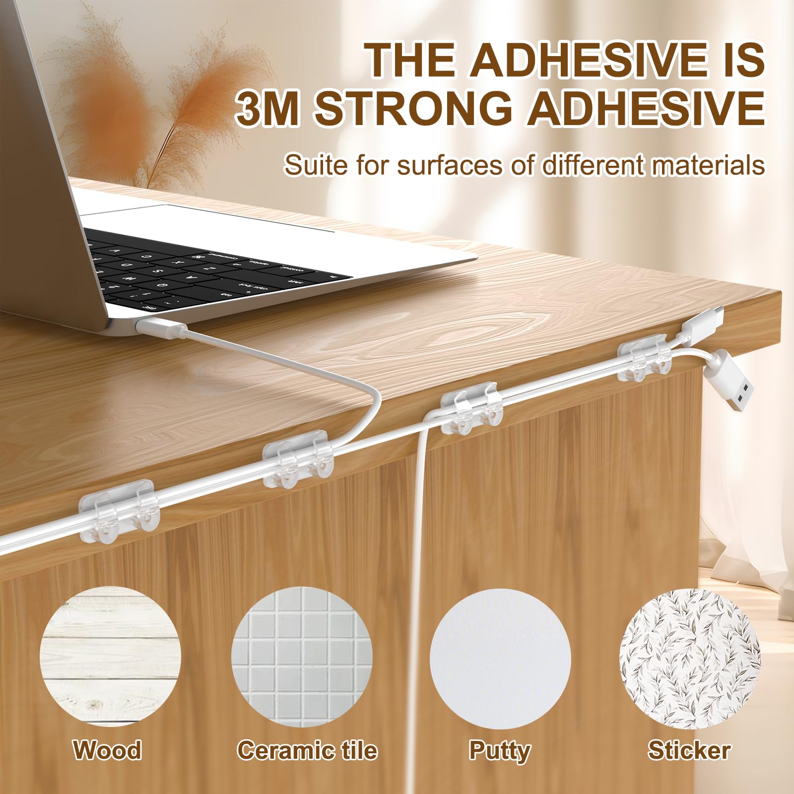 Command Outdoor Light Clips with Adhesive Strips - 50 Pack Clear Wall Clips for Hanging Outdoor Lights, Cables & Fairy Lights - Strong Adhesive Cable Management for Desk, Home & Garden Decor - Perfect for Patio, Christmas & Party Lighting