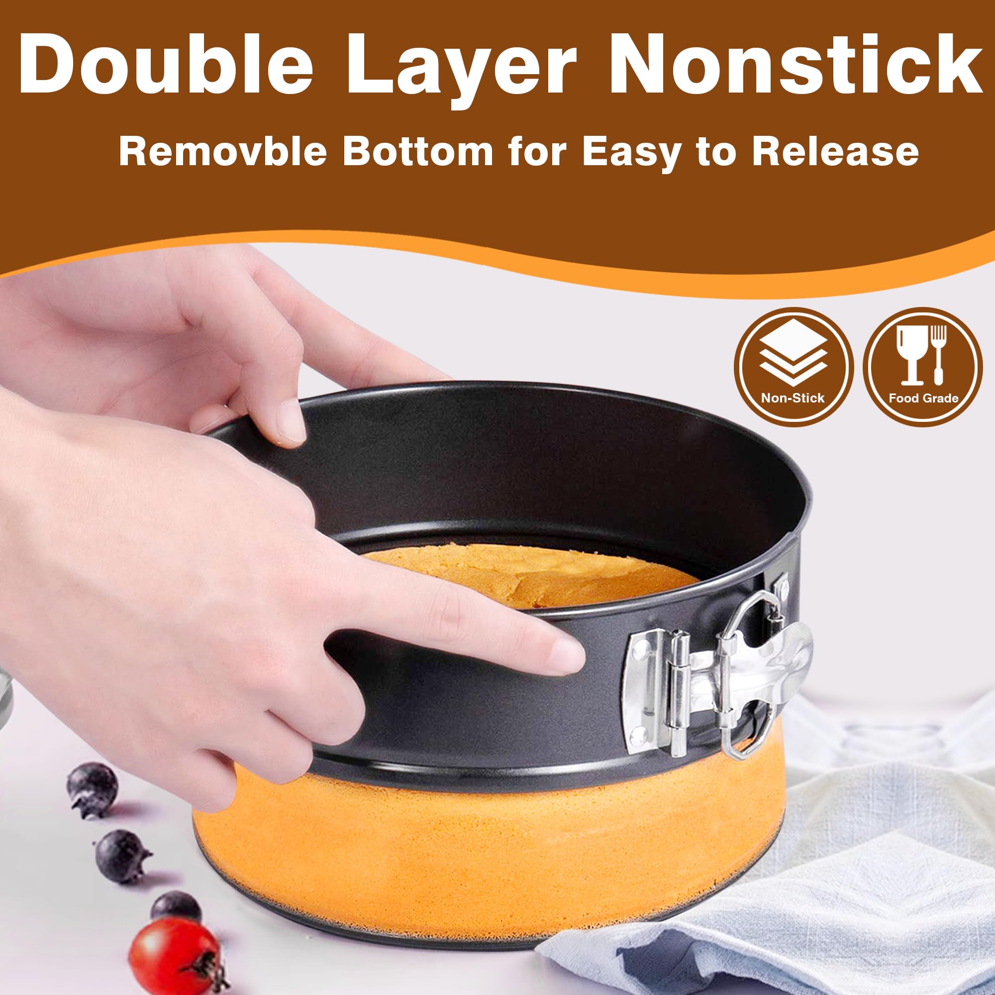 167-Piece Nonstick Springform Pan Set - 6/8/10 Inch Leakproof Round Cake Pans with Removable Bottom & Decorating Tools | Perfect for Cheesecake, Baking, and Party Dessert Preparation