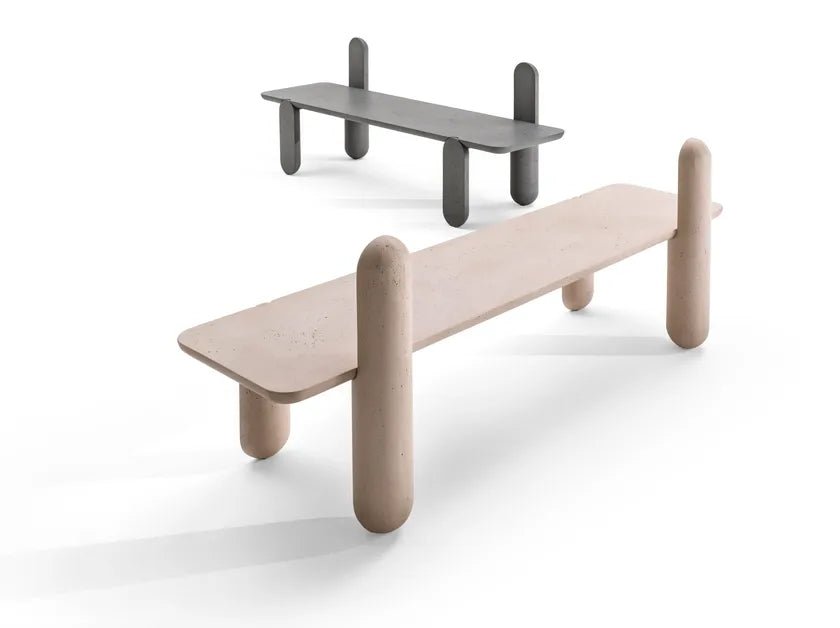 CIMENTO® Lido Bench - Modern Outdoor Concrete Bench for Patio, Garden, and Backyard Decor | Durable Weather-Resistant Seating Furniture