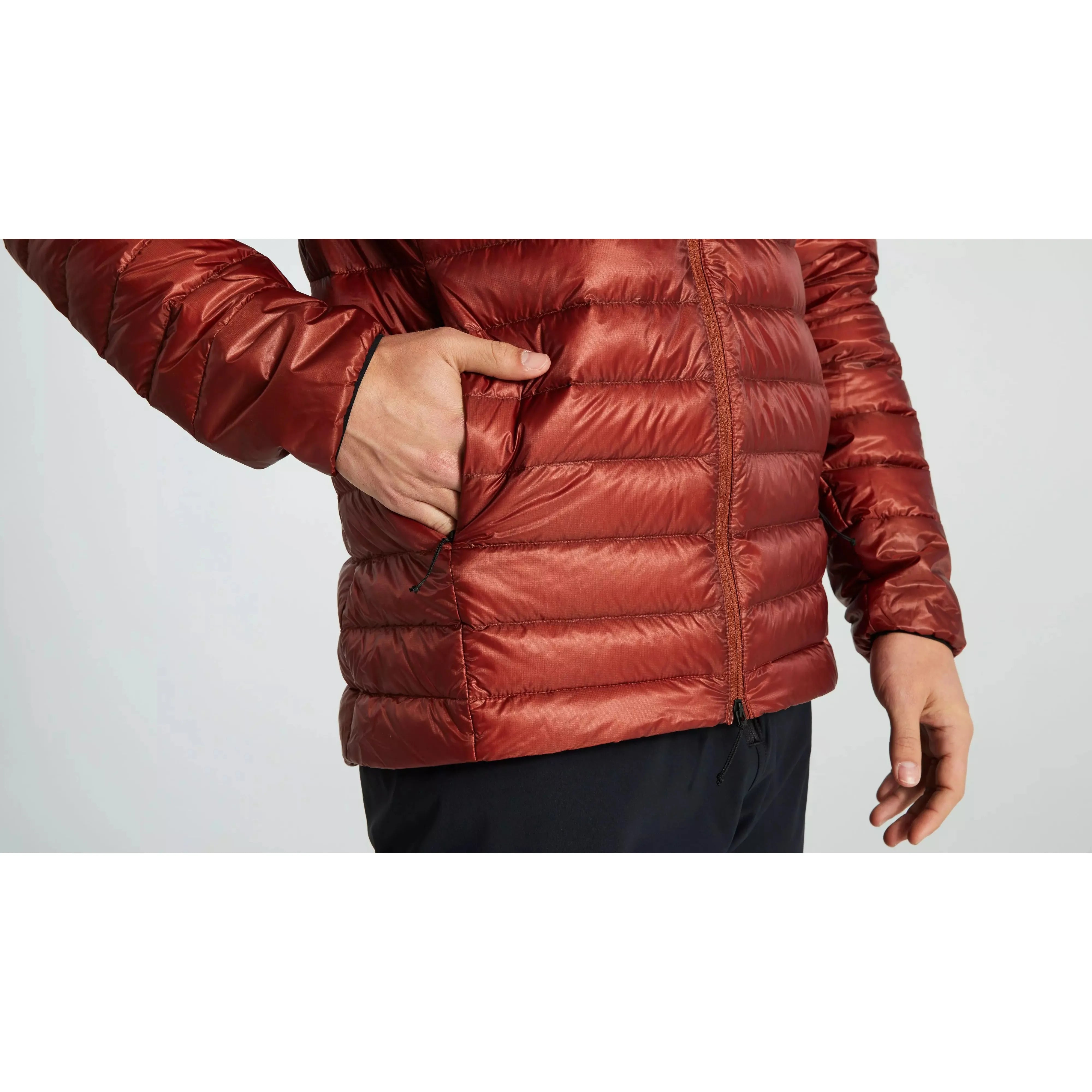 Lightweight Packable Down Jacket for Men - Rusted Red, Water-Resistant & Warm, Perfect for Hiking, Travel & Outdoor Adventures