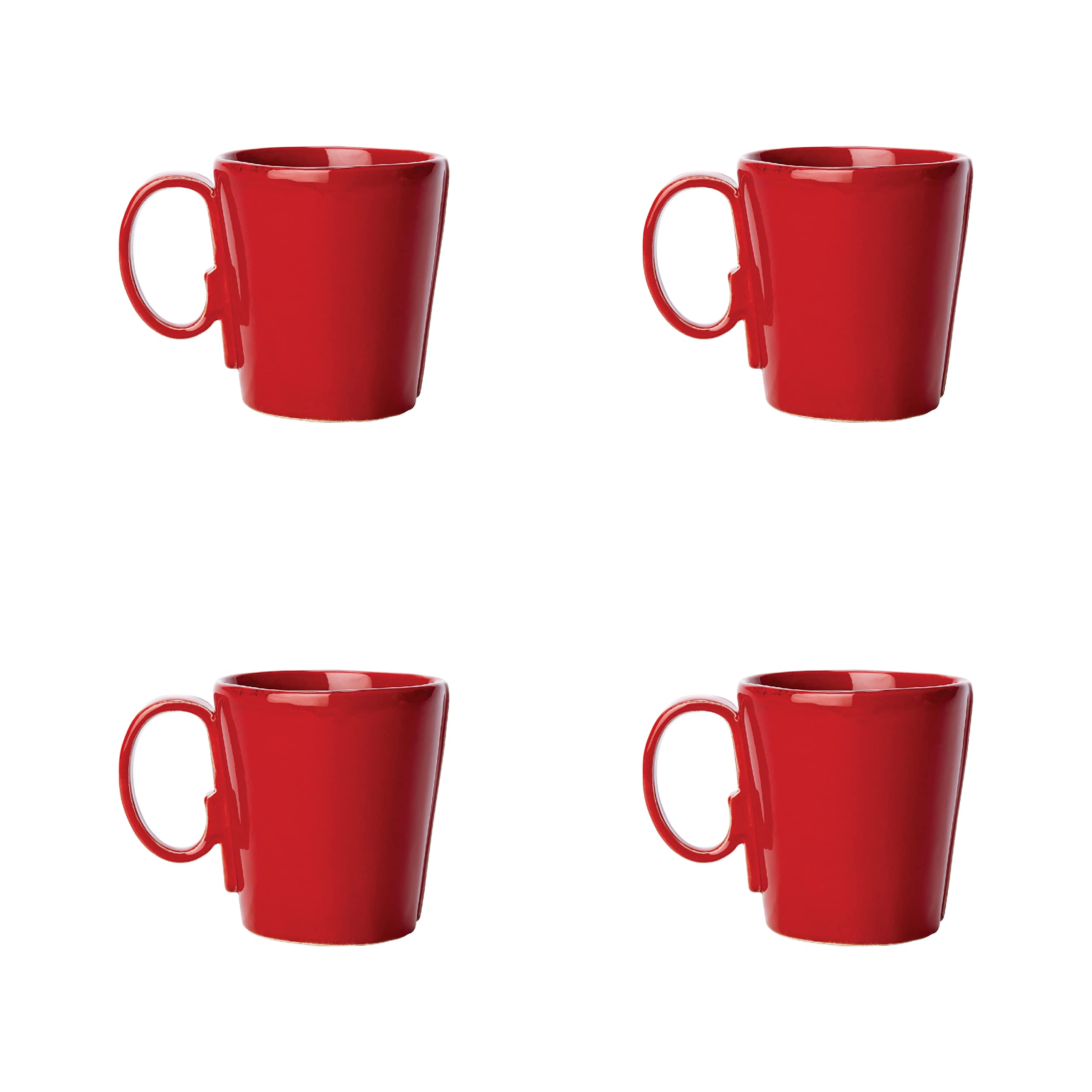 Vietri Italian Lastra Collection Dinnerware Set - 4-Piece Red Coffee Mugs for Home, Kitchen & Restaurant Use | Elegant Ceramic Cups for Espresso, Tea & Hot Beverages