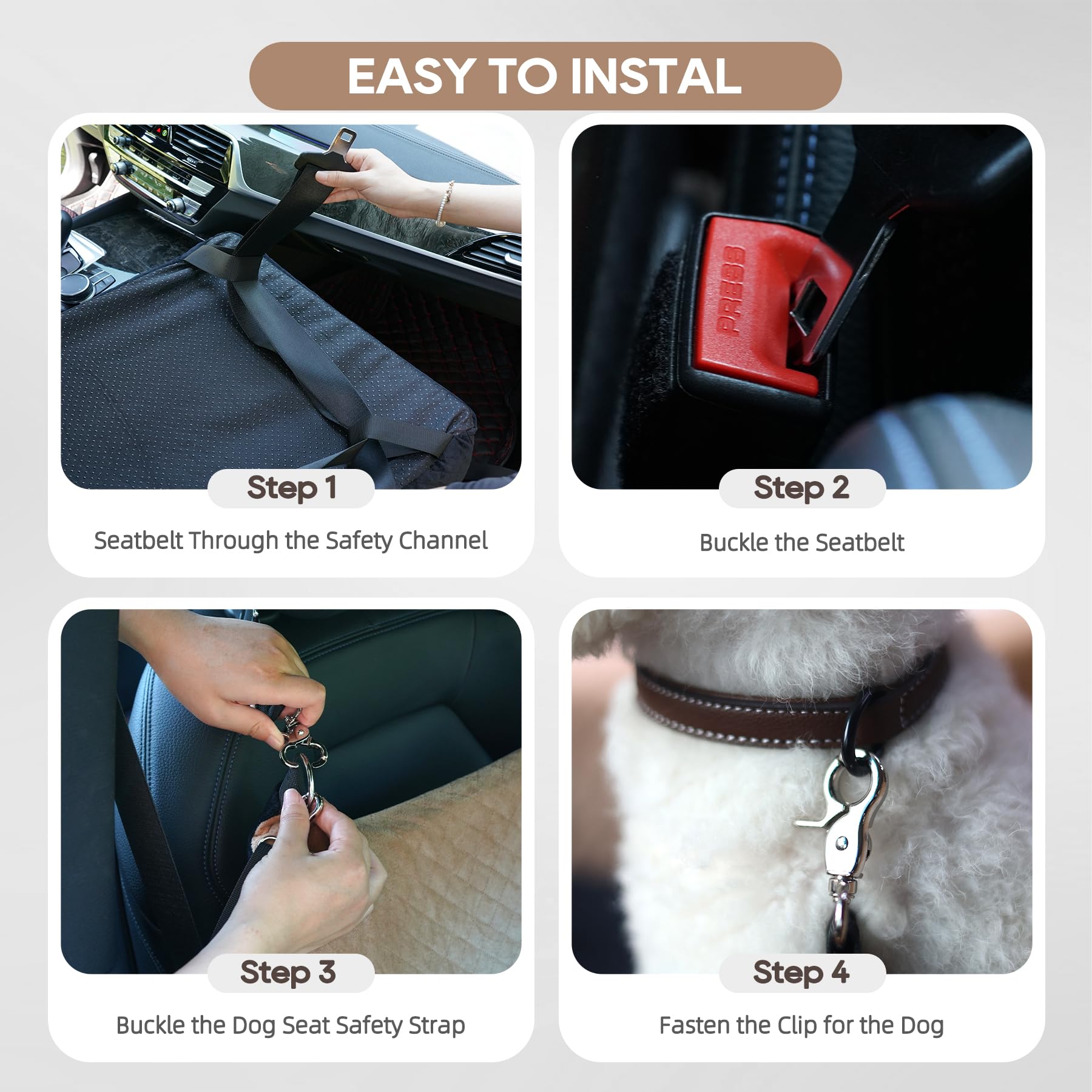 **Premium Dog Booster Car Seat for Small & Medium Dogs - Washable Pet Car Bed with Thickened Cushion - Fits Cars, Trucks & SUVs - Perfect for Road Trips & Daily Commutes**
