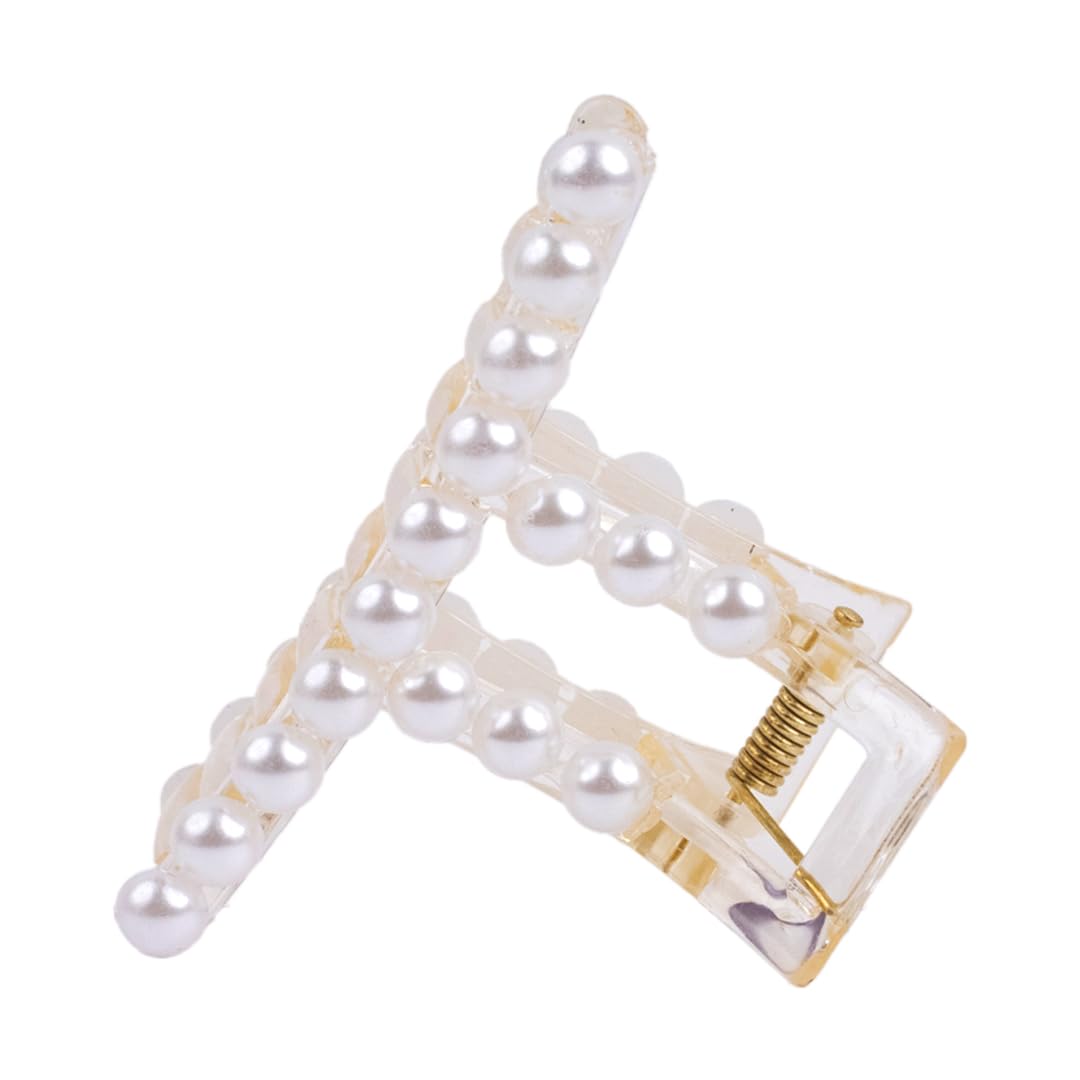 Large Pearl Hair Claw Clips for Thick Hair - Non-Slip Hair Styling Barrettes for Women & Girls (2-Pack) - Perfect for Weddings, Parties & Everyday Elegance