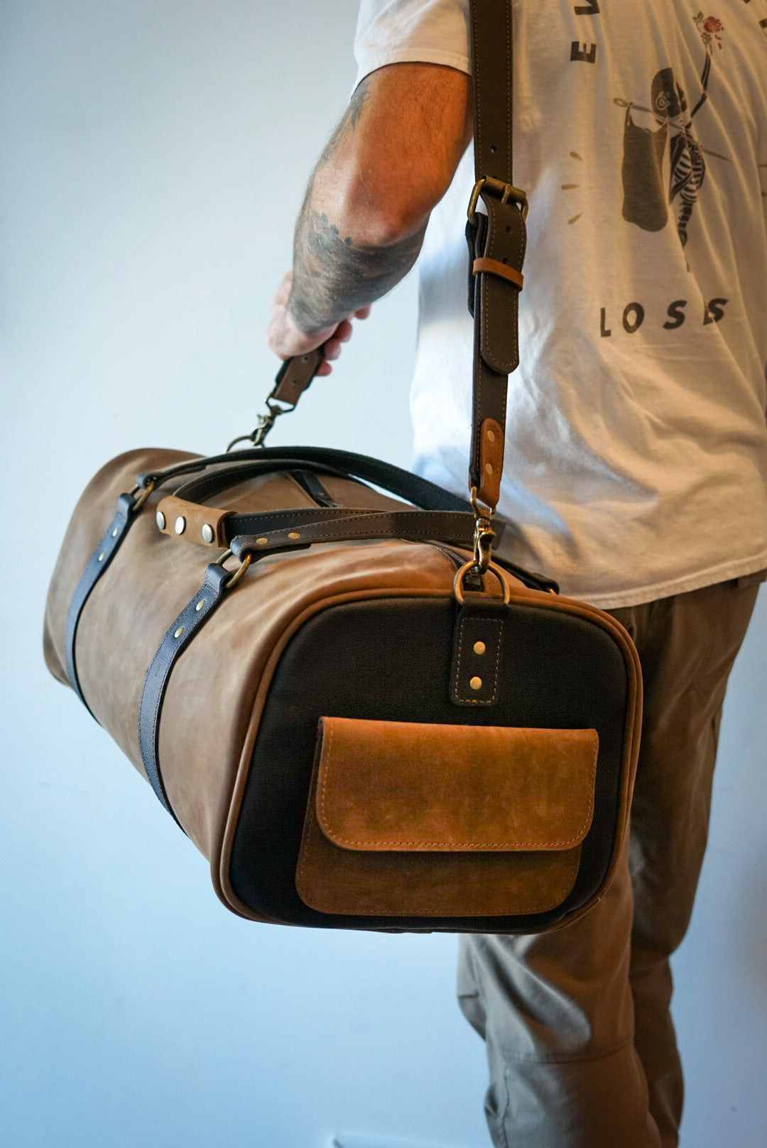 Premium Weekend Warrior Backpack - Two Tone Rebel Rust & Pebbled Black Accents - Perfect for Travel, Work & Outdoor Adventures