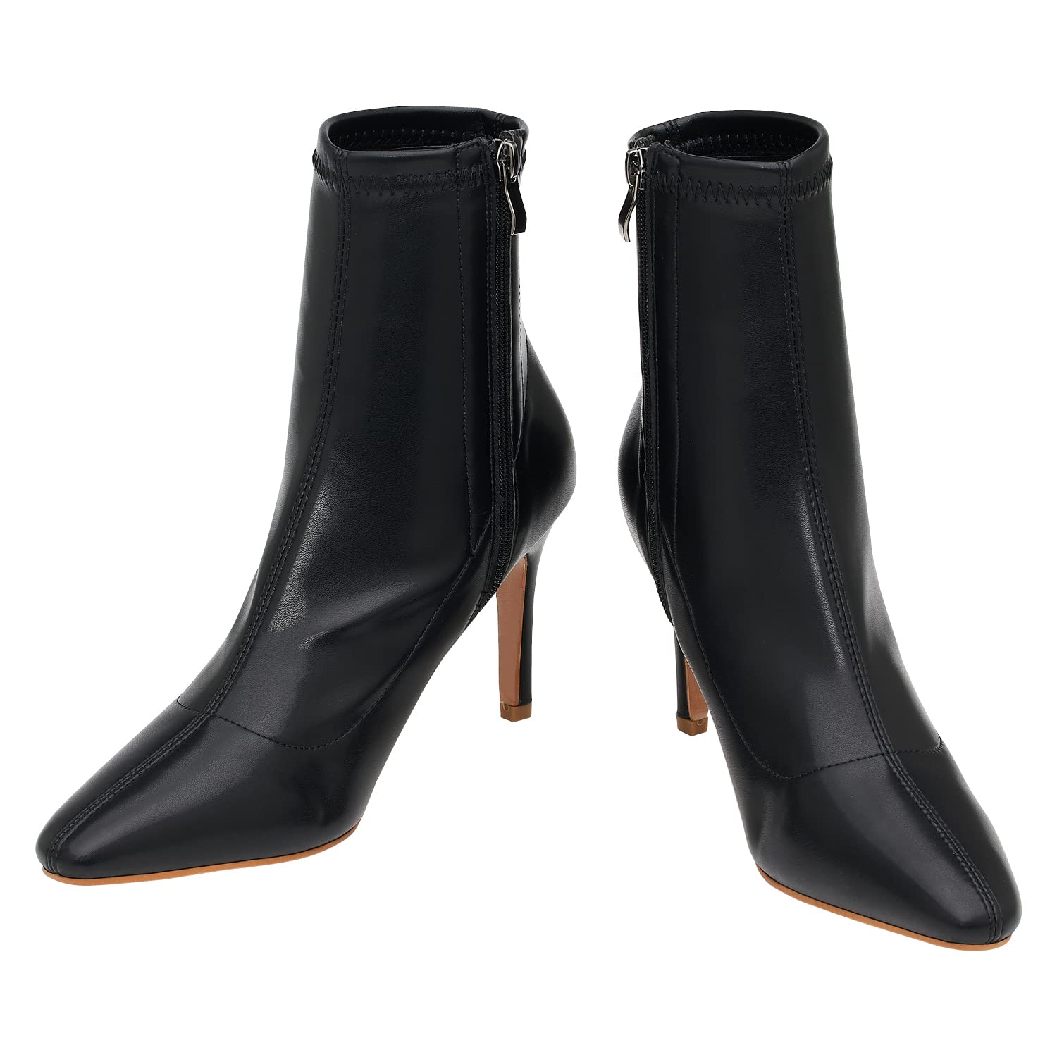 C.Paravano Women's Ankle Boots - High Heel Pointed Toe Stiletto Booties with Side Zip | Fashion Dress Boots for Office, Party & Night Out