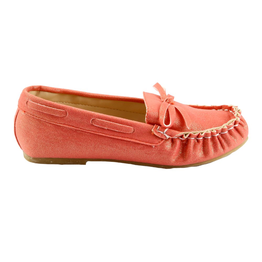 **The Doll Maker Girls' Glitter Moccasins – Toddler & Little Kid Soft Sole Shoes for Indoor & Outdoor Play**