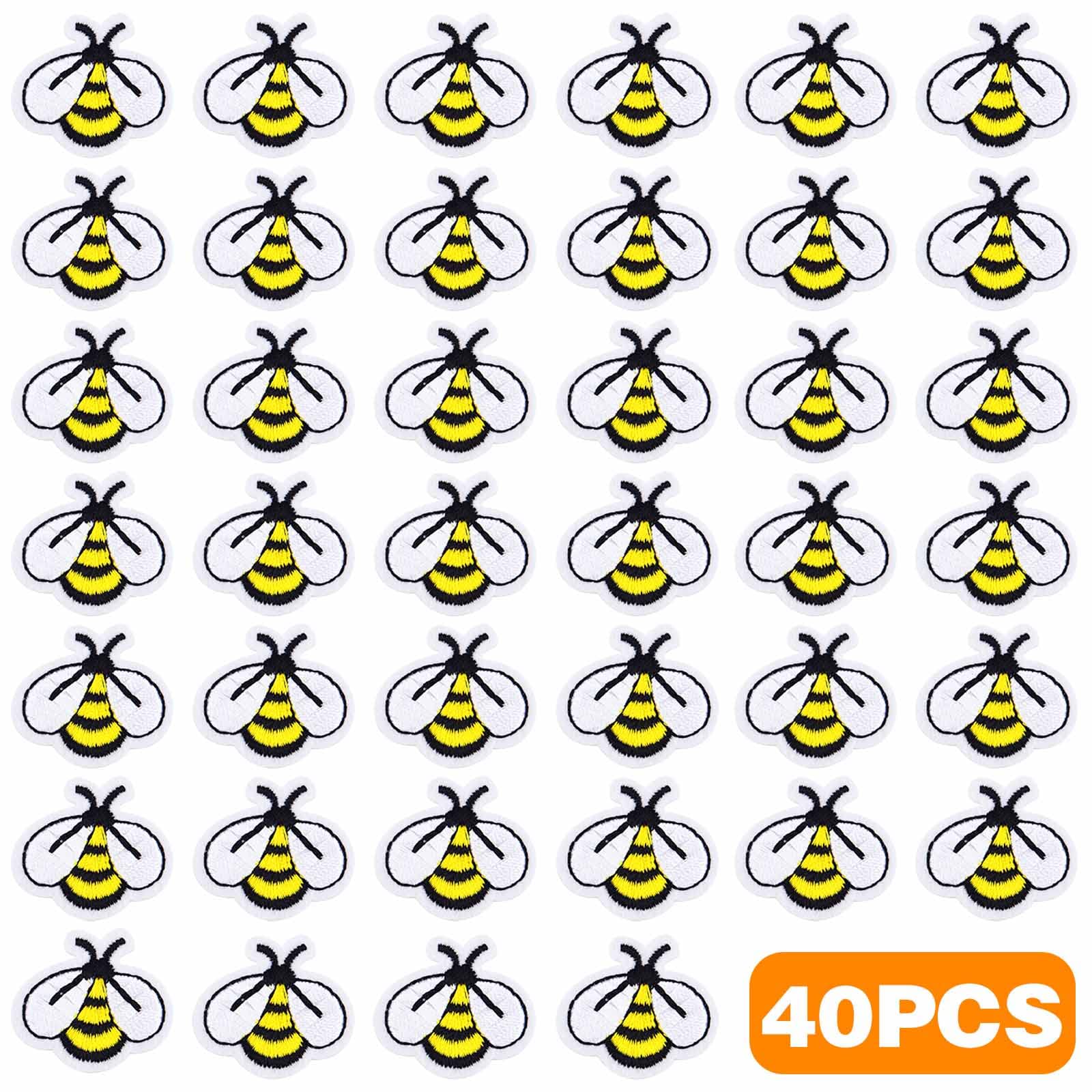 40Pcs Honey Bee Embroidered Iron-On Patches - Cute DIY Sewing Appliques for Jackets, Bags, Jeans & Hats - Perfect for DIY Clothing Decoration & Craft Projects - Great for Kids, Teens & Adults Fashion Accessories