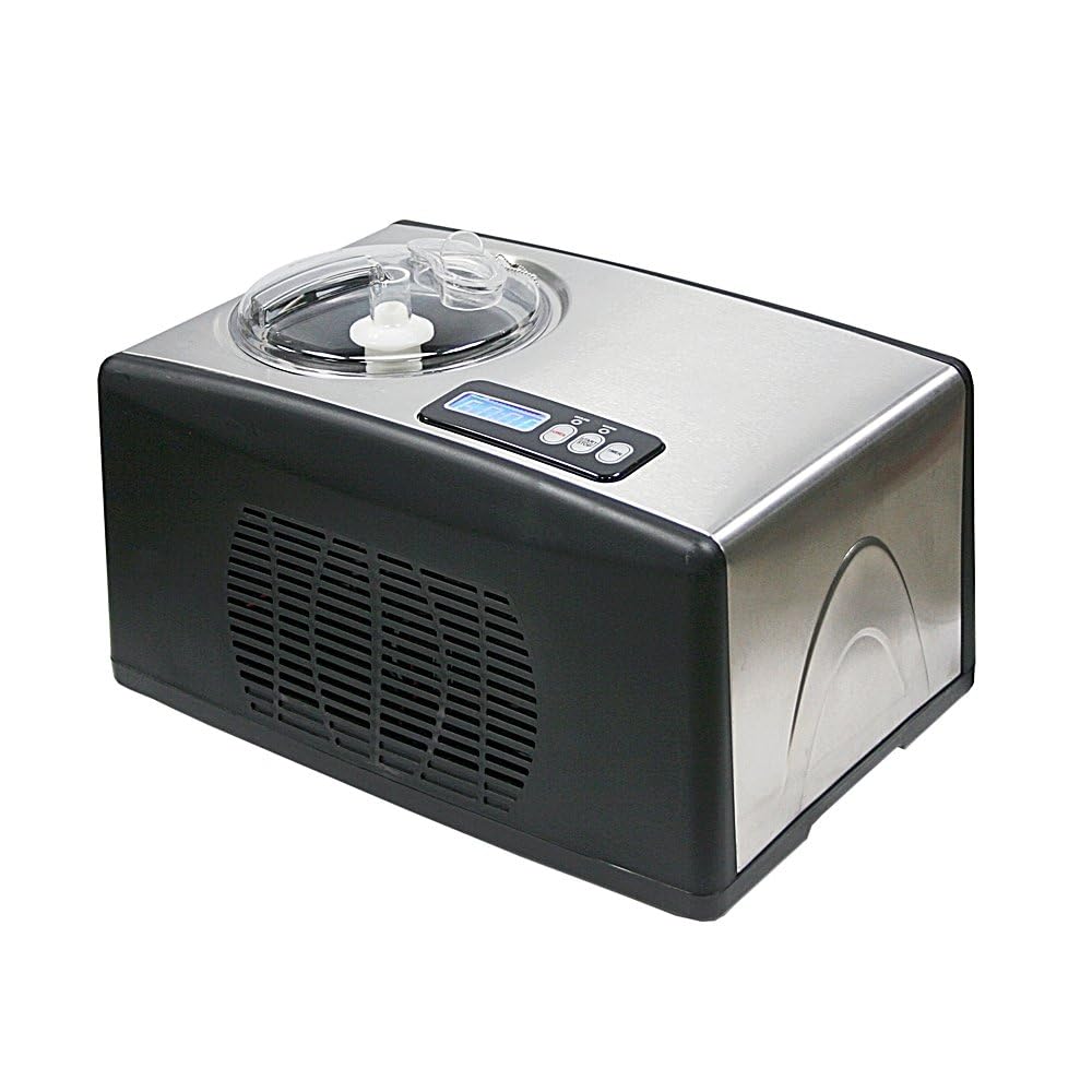 Whynter 1.6 Qt Automatic Ice Cream Maker with Built-In Compressor - No Pre-Freezing Needed, Digital LCD Display & Timer, Stainless Steel (Model ICM-15LS) - Perfect for Home Desserts, Parties & Family Gatherings