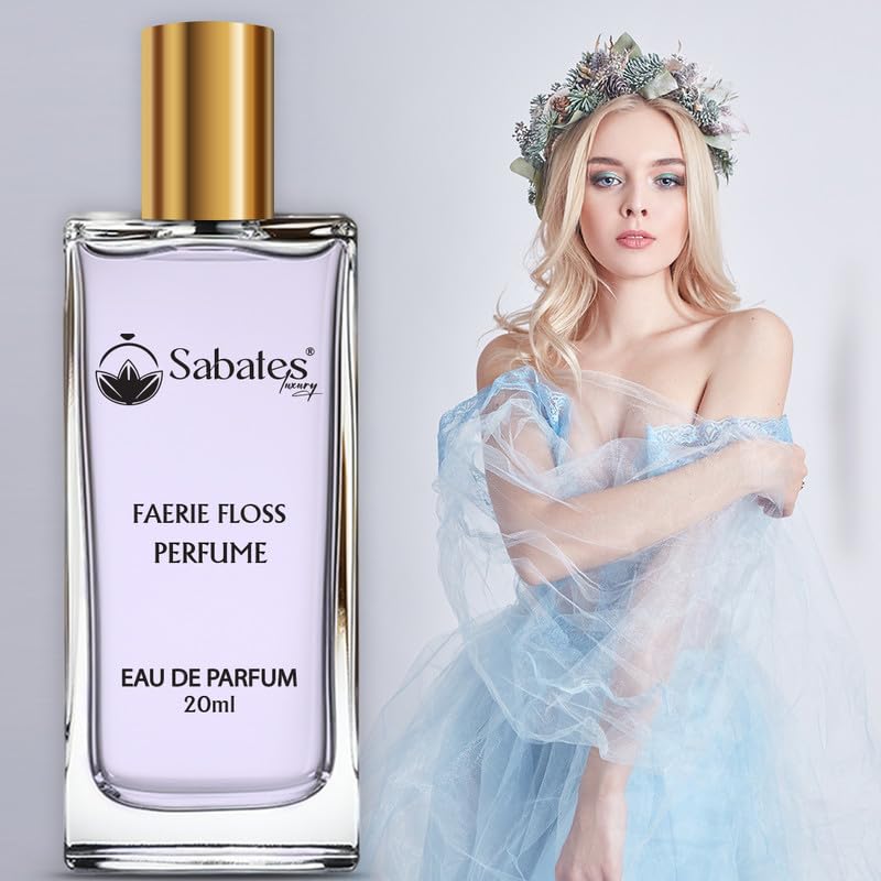 Sabates Faerie Floss Perfume for Women - Long Lasting Eau De Parfum Spray with Delicate Floral Scent | Perfect Gift for Her, Birthday, Anniversary & Special Occasions | Daytime & Evening Wear