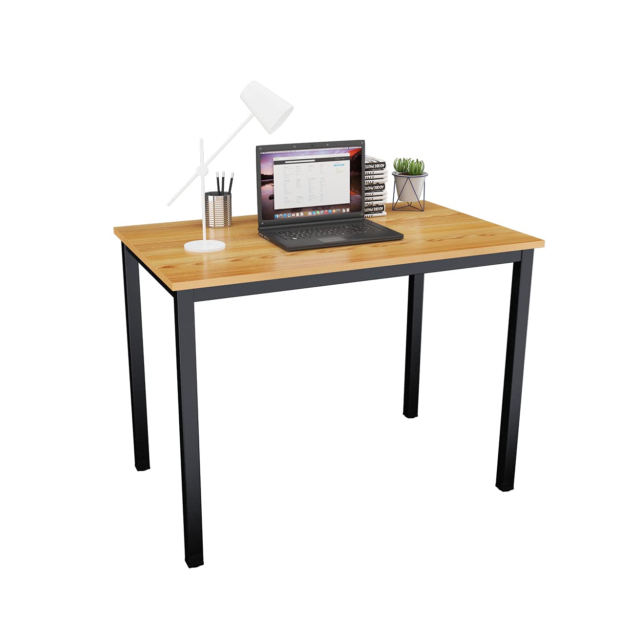 SogesHome 39 Inch White Computer Desk - Home Office Desk with Sturdy Workstation for Writing, Gaming & Study | Modern Design for Small Spaces & Apartments
