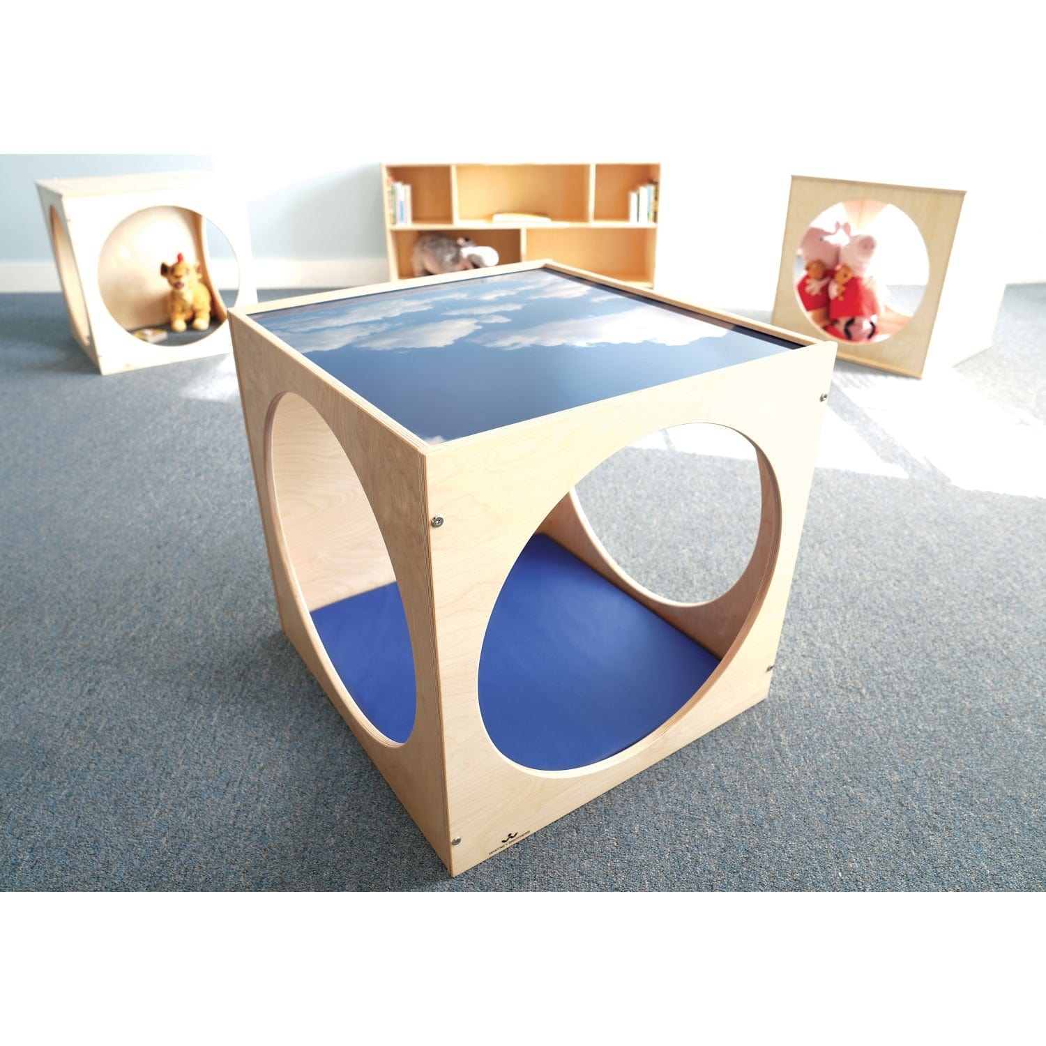 Acrylic Sky Top Play Cube and Mat for Toddlers - Safe & Durable Kids Activity Center for Indoor Play, Learning & Sensory Development